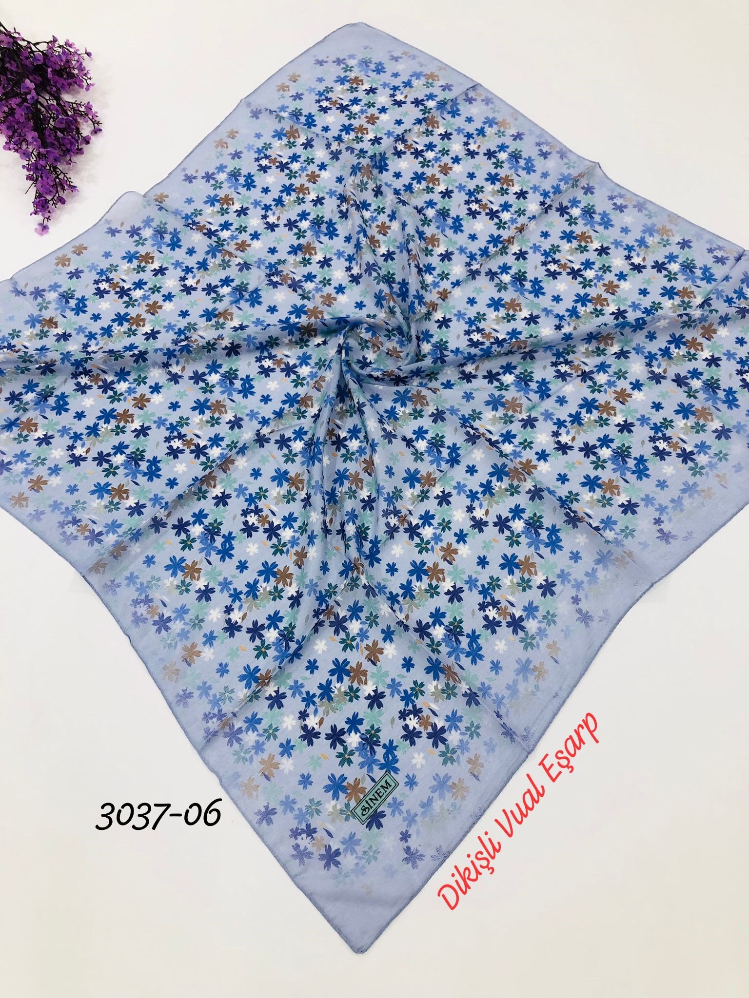 3037 Dikişli Vual Eşarp