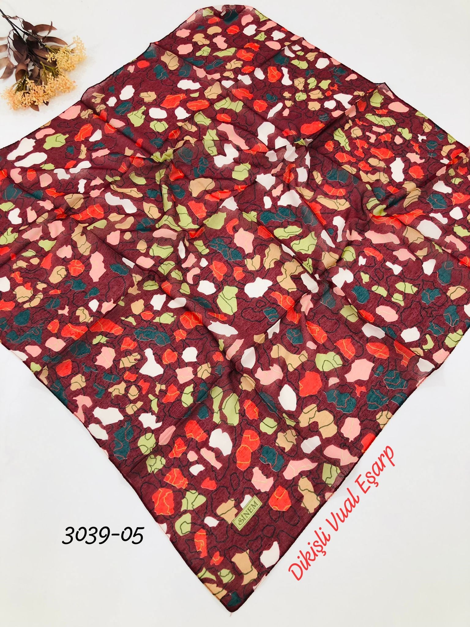 3039 Dikişli Vual Eşarp
