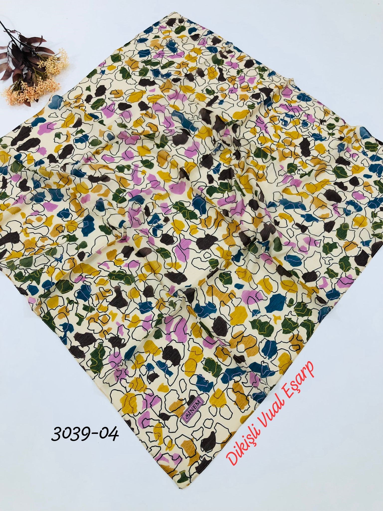 3039 Dikişli Vual Eşarp