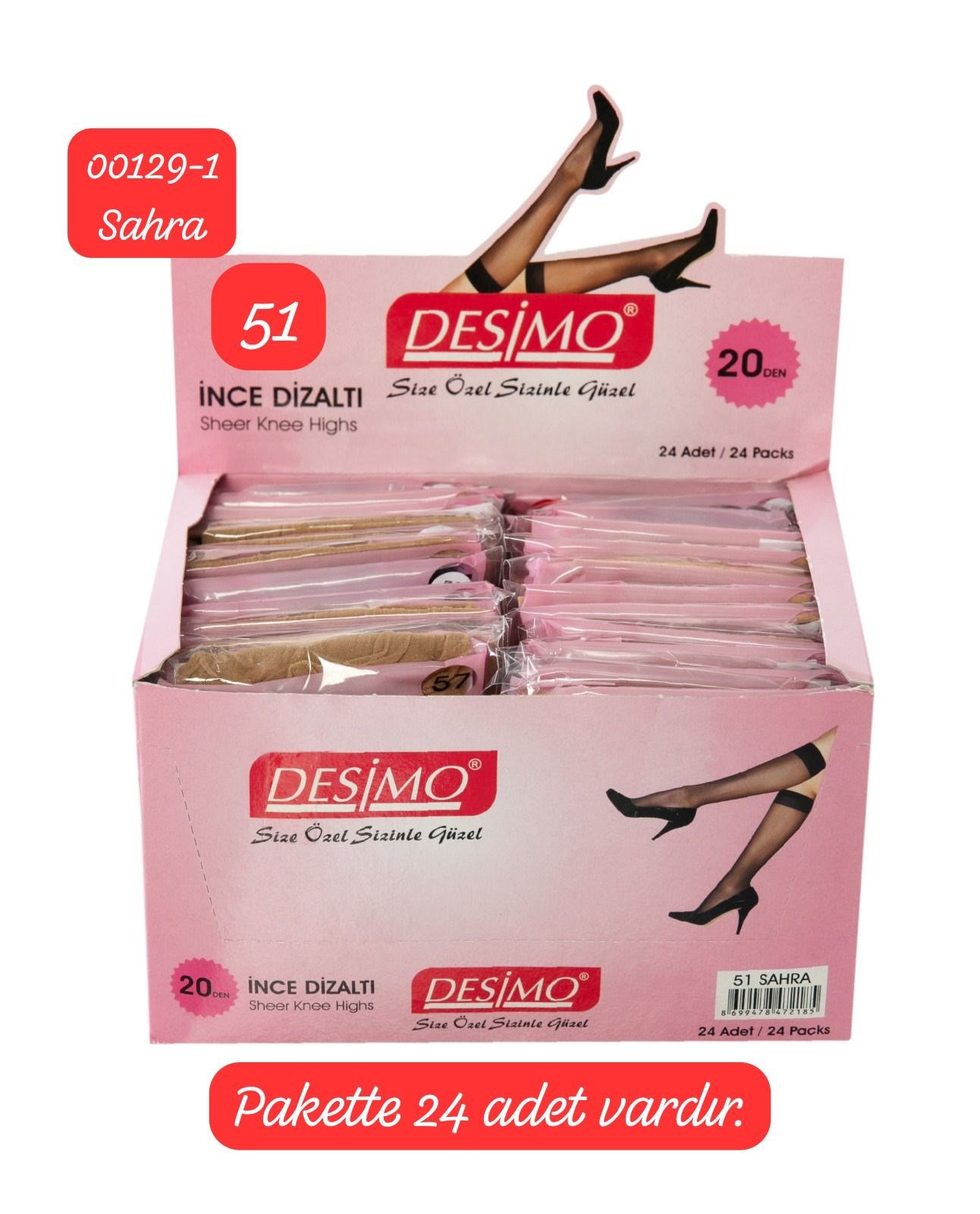 00129 Dizaltı Çorap 24 lü Paket