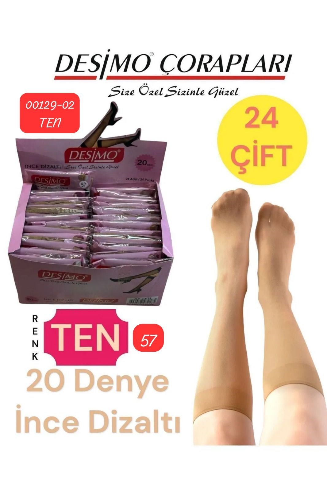 00129 Dizaltı Çorap 24 lü Paket