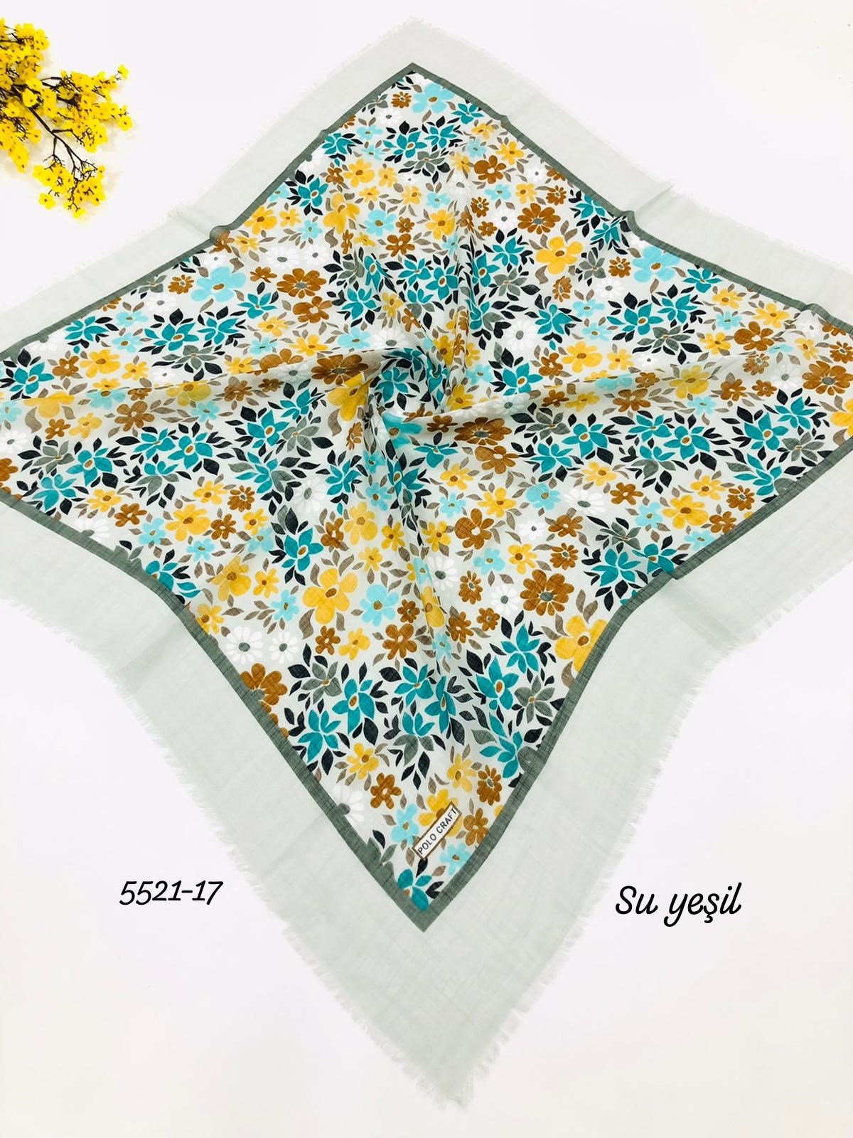 5521 Flamlı  Pamuk Eşarp