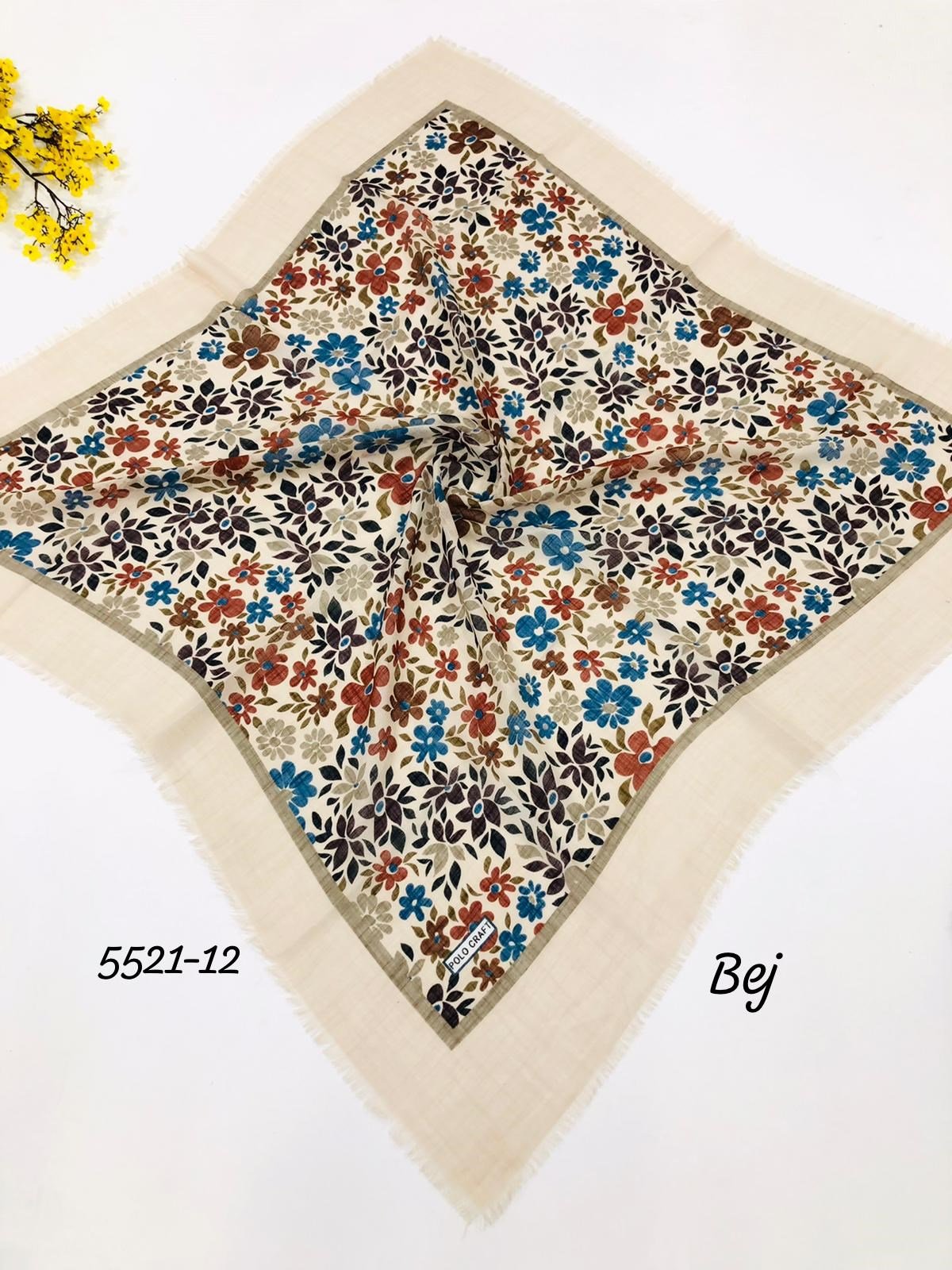 5521 Flamlı  Pamuk Eşarp