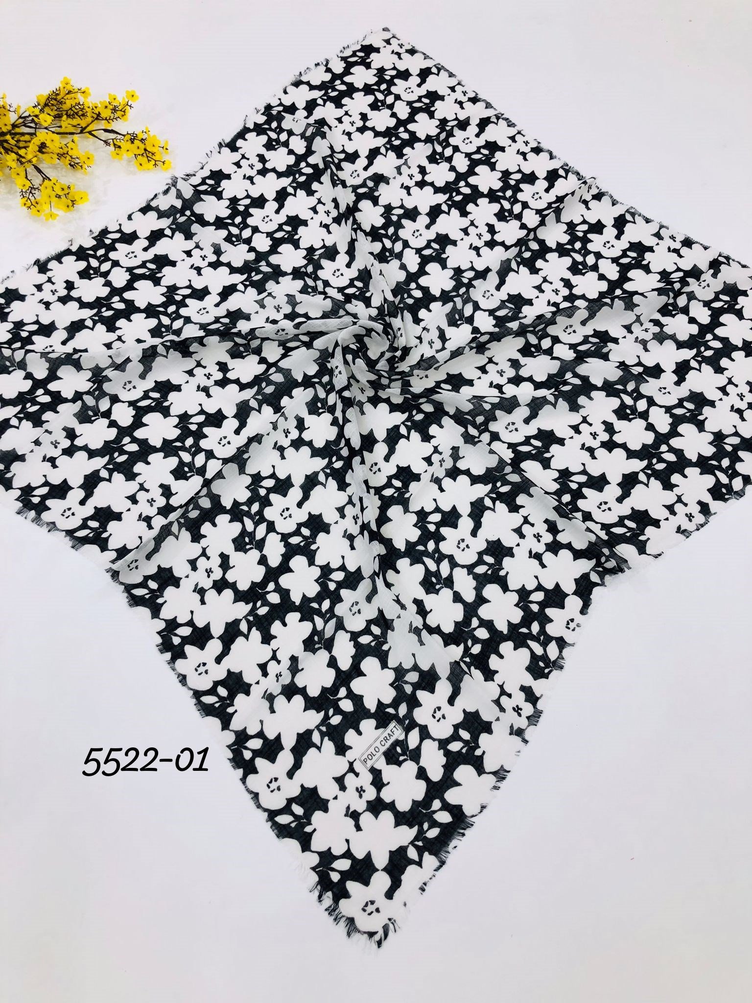 5522 Flamlı  Pamuk Eşarp