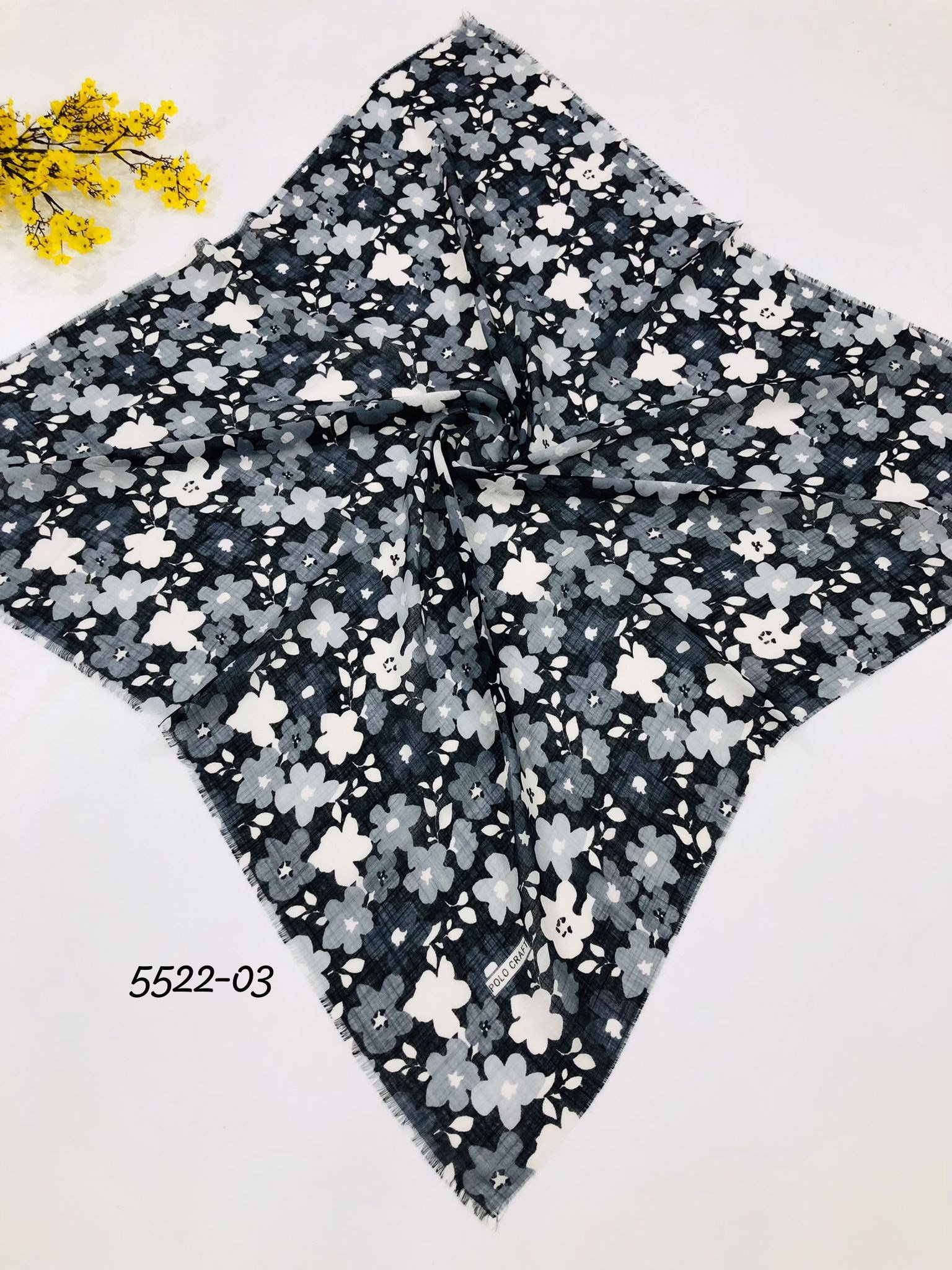 5522 Flamlı  Pamuk Eşarp