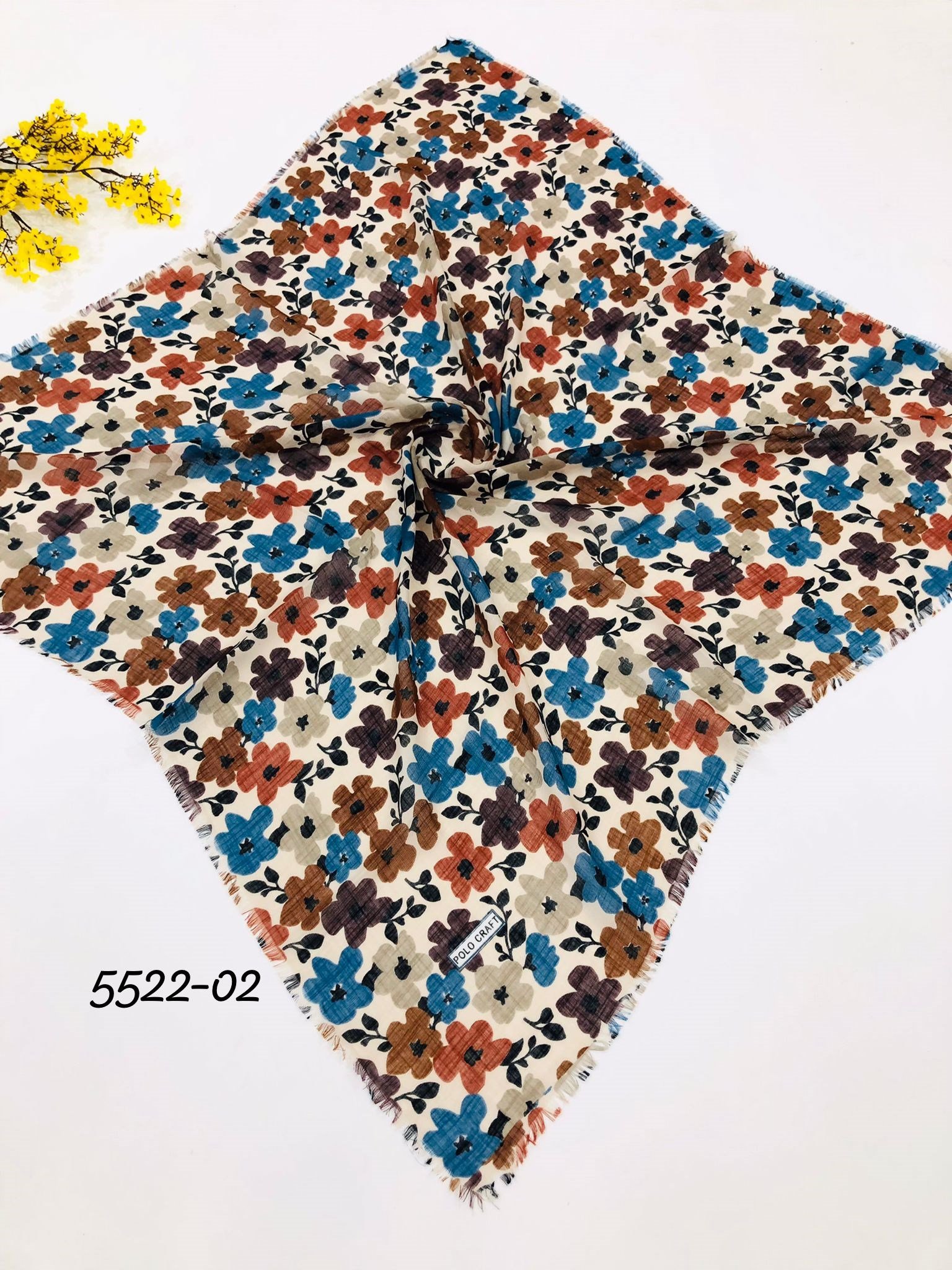 5522 Flamlı  Pamuk Eşarp