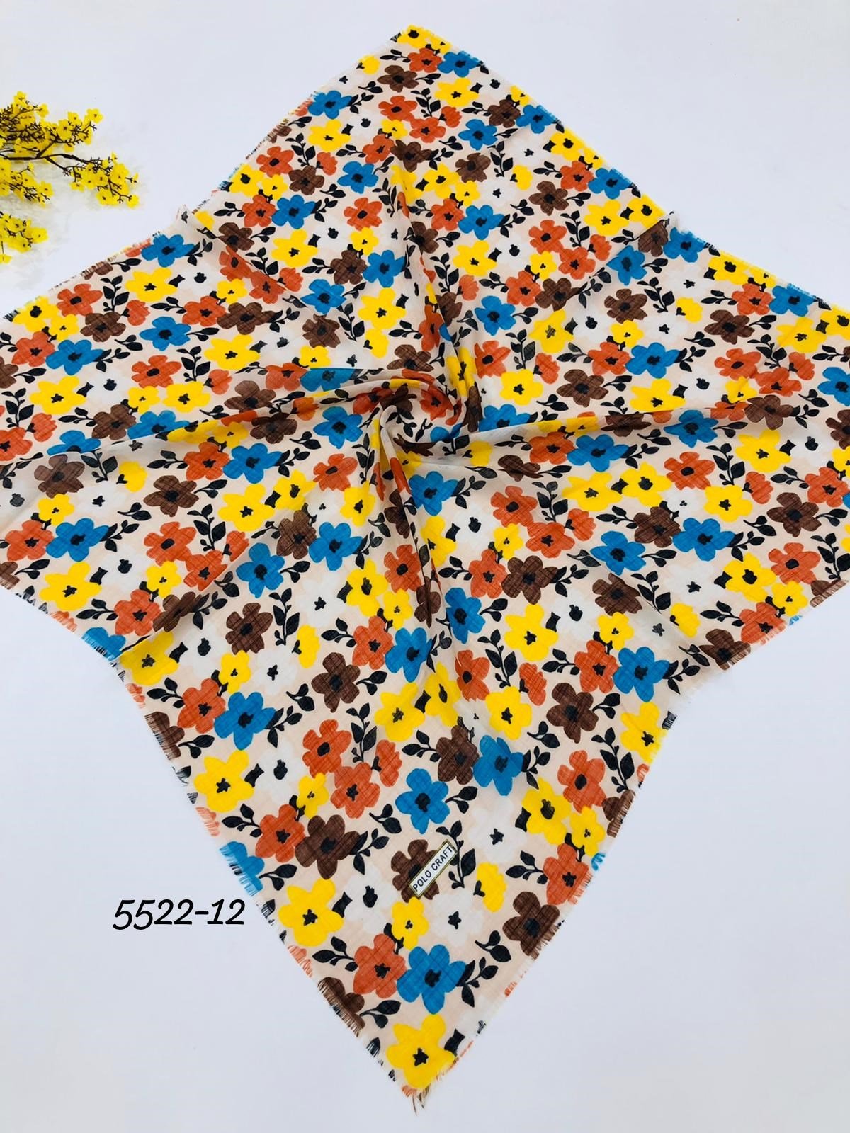 5522 Flamlı  Pamuk Eşarp
