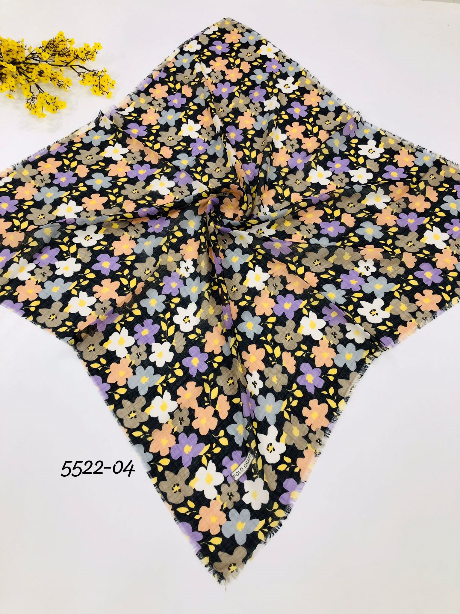 5522 Flamlı  Pamuk Eşarp