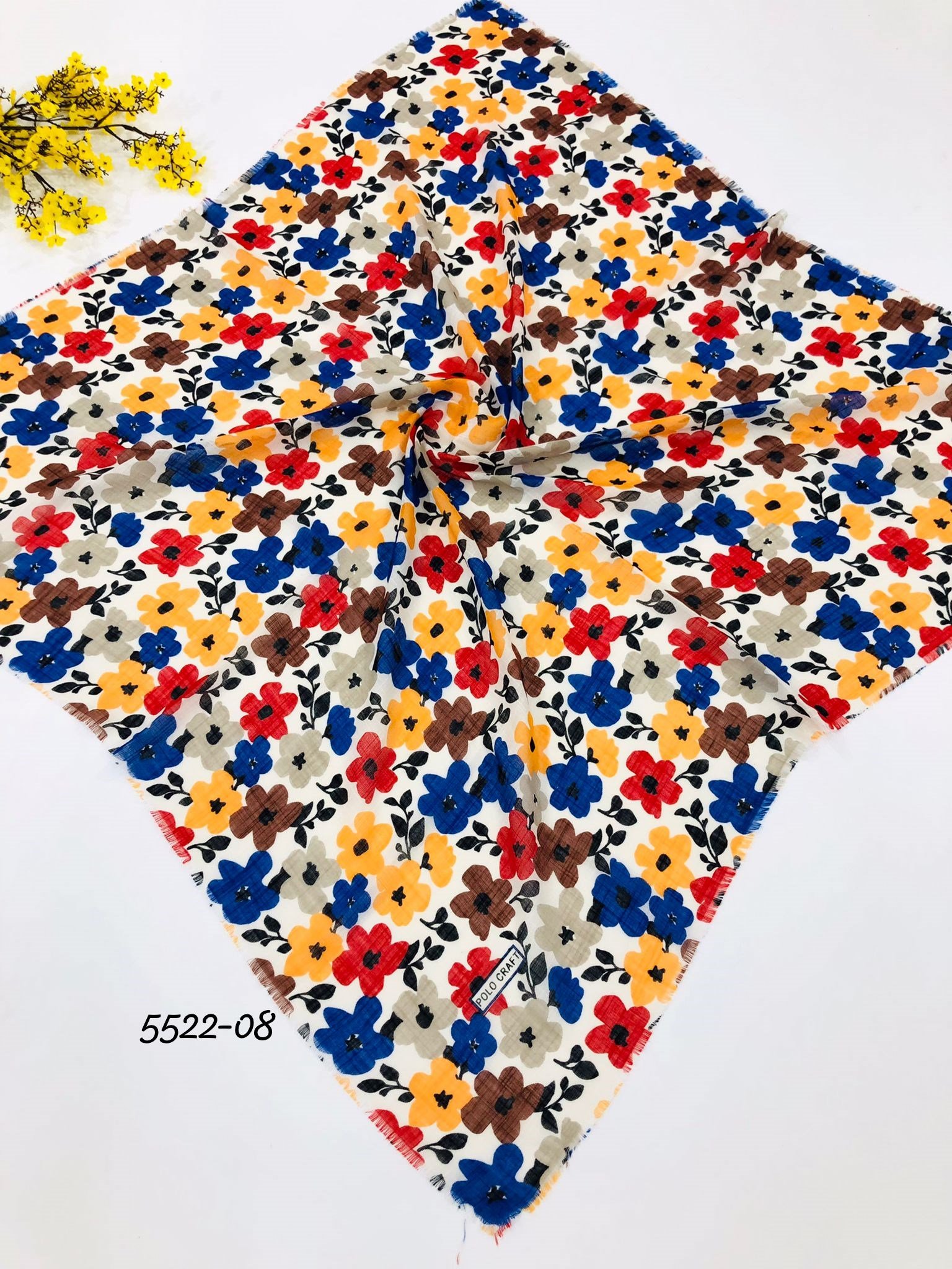 5522 Flamlı  Pamuk Eşarp