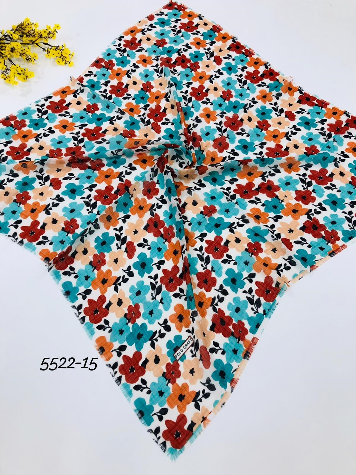 5522 Flamlı  Pamuk Eşarp