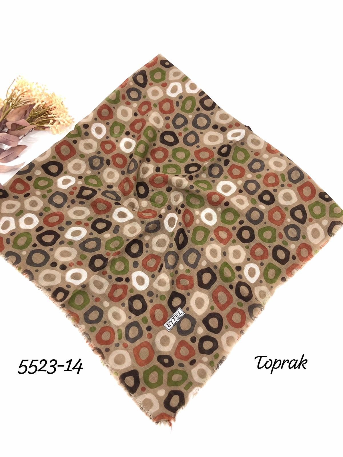 5523 Flamlı  Pamuk Eşarp