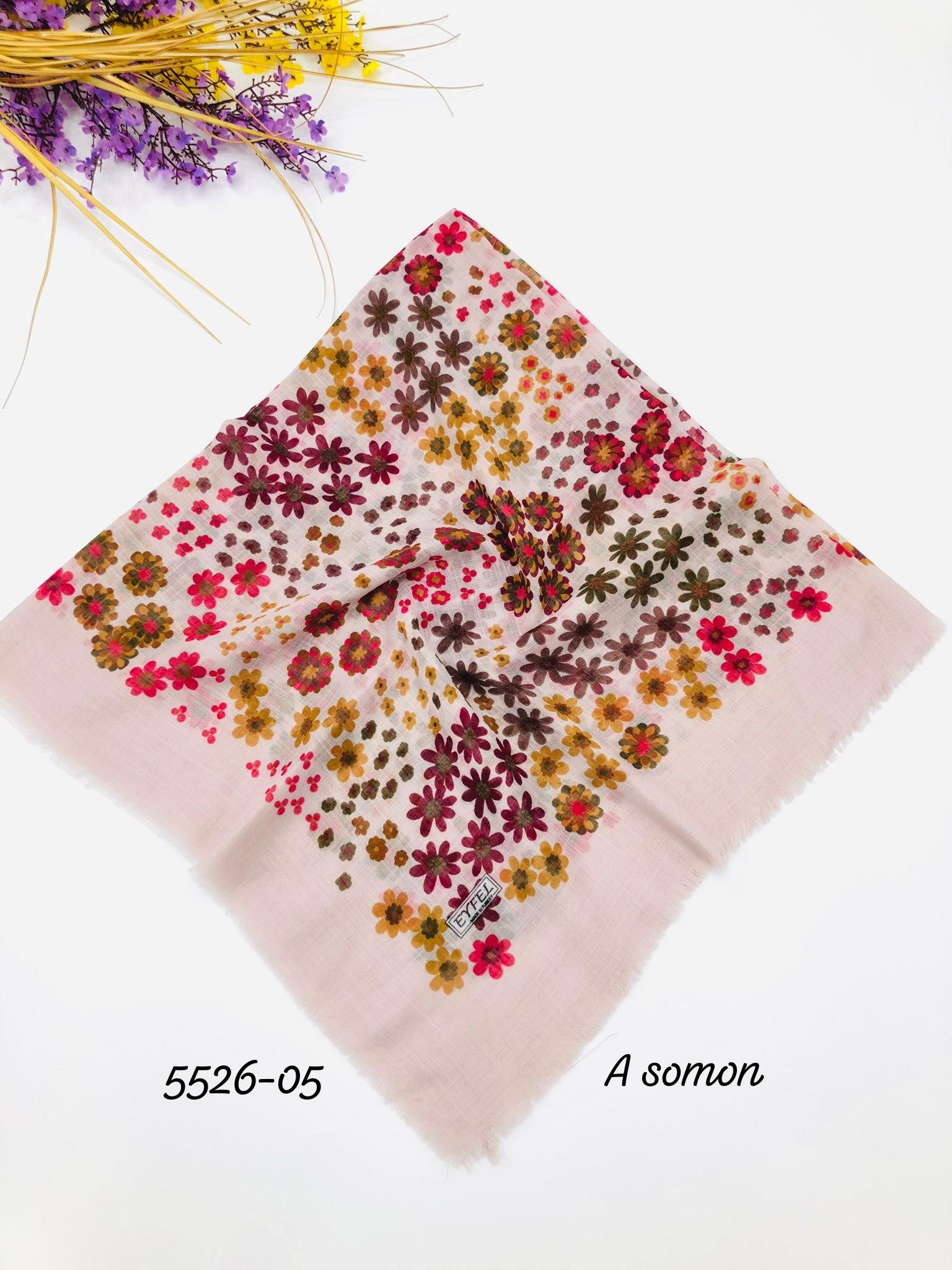 5526 Flamlı Pamuk Eşarp