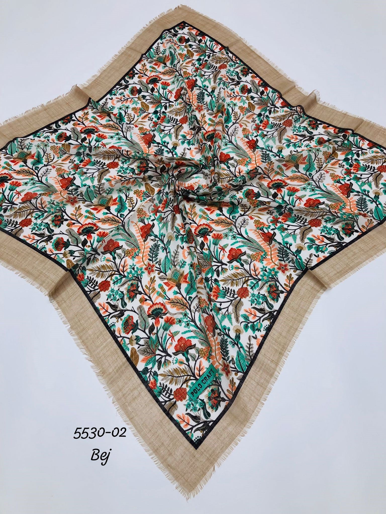 5530 Flamlı Pamuk Eşarp