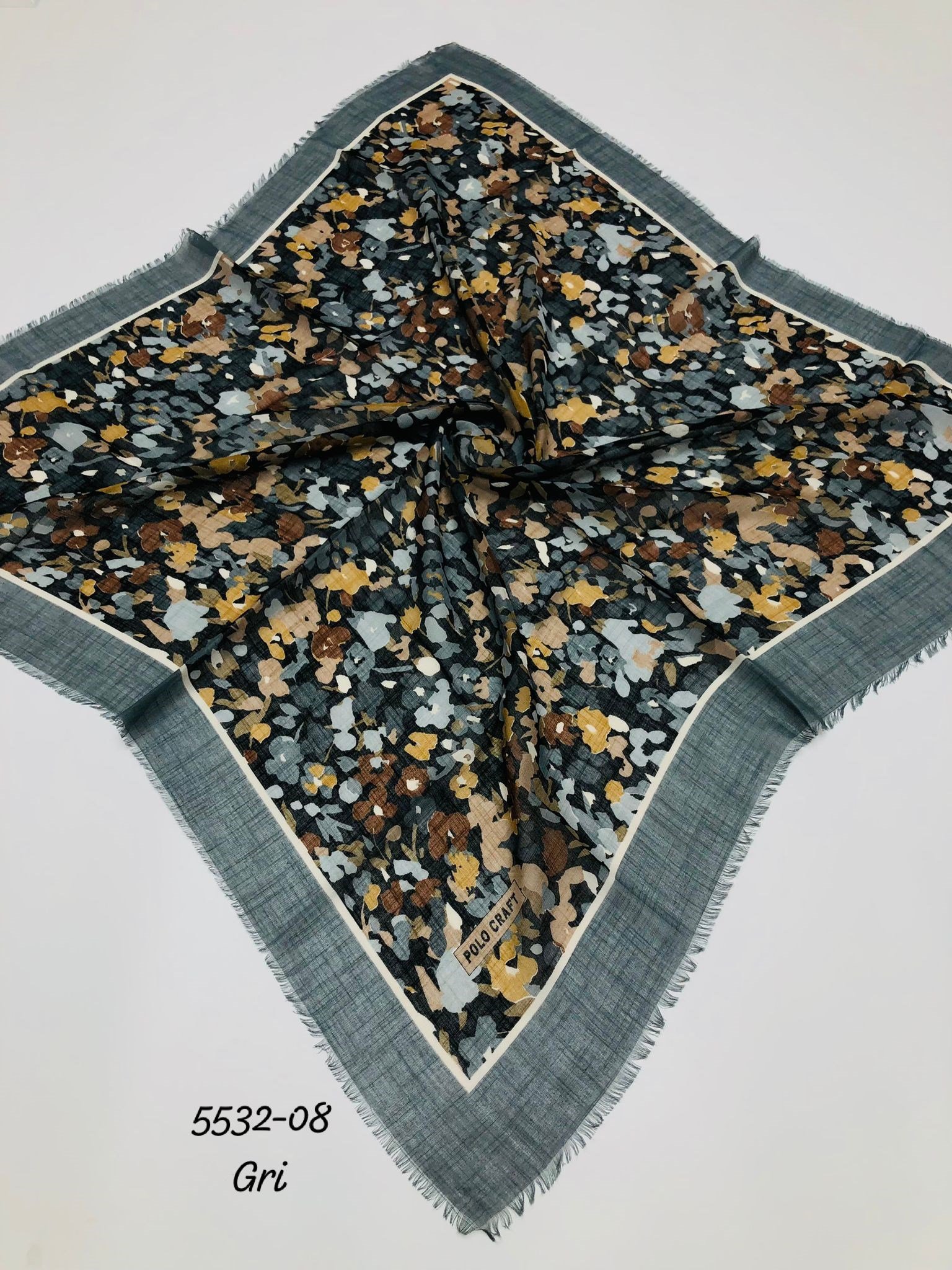 5532 Flamlı Pamuk Eşarp