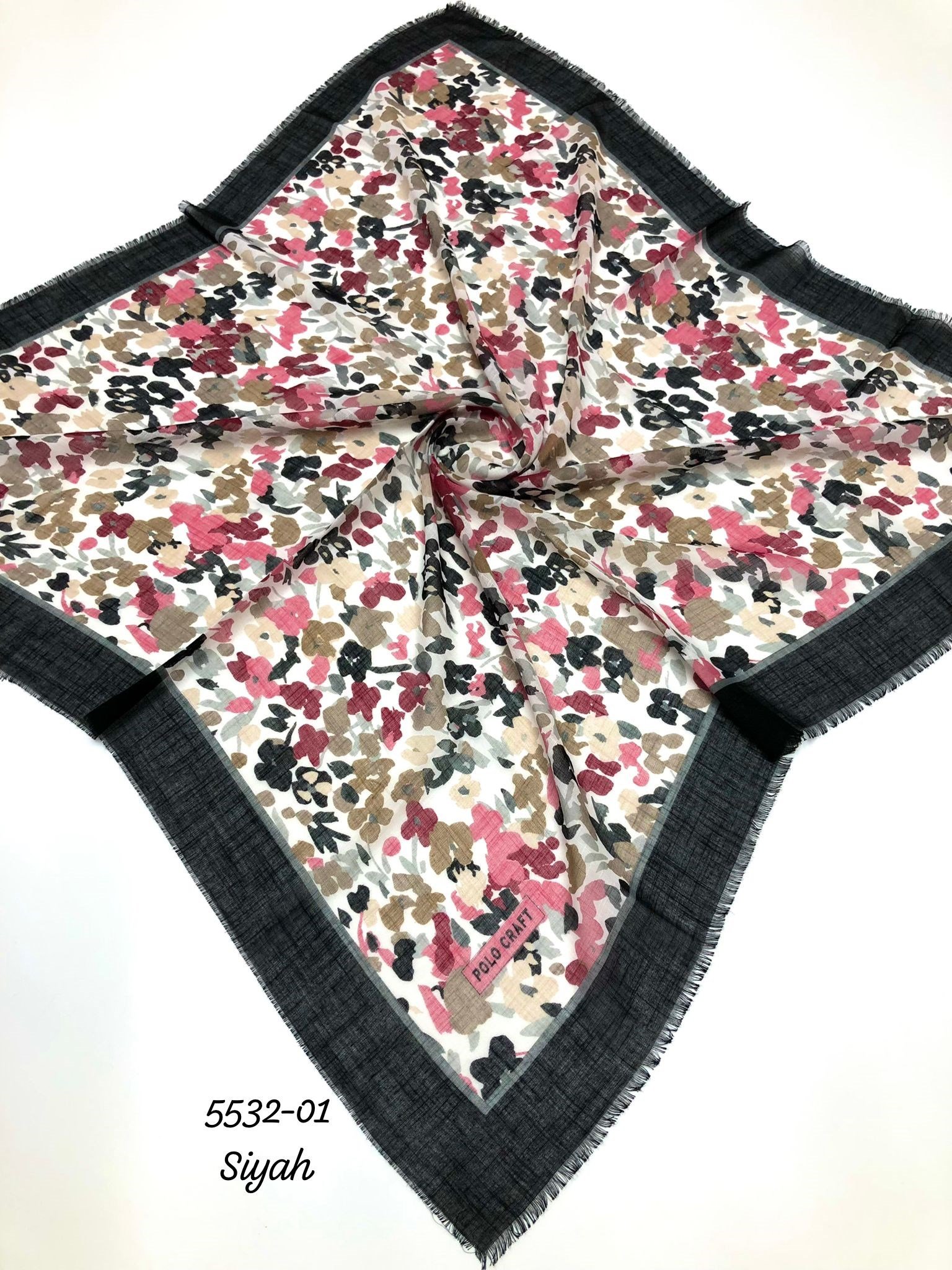 5532 Flamlı Pamuk Eşarp