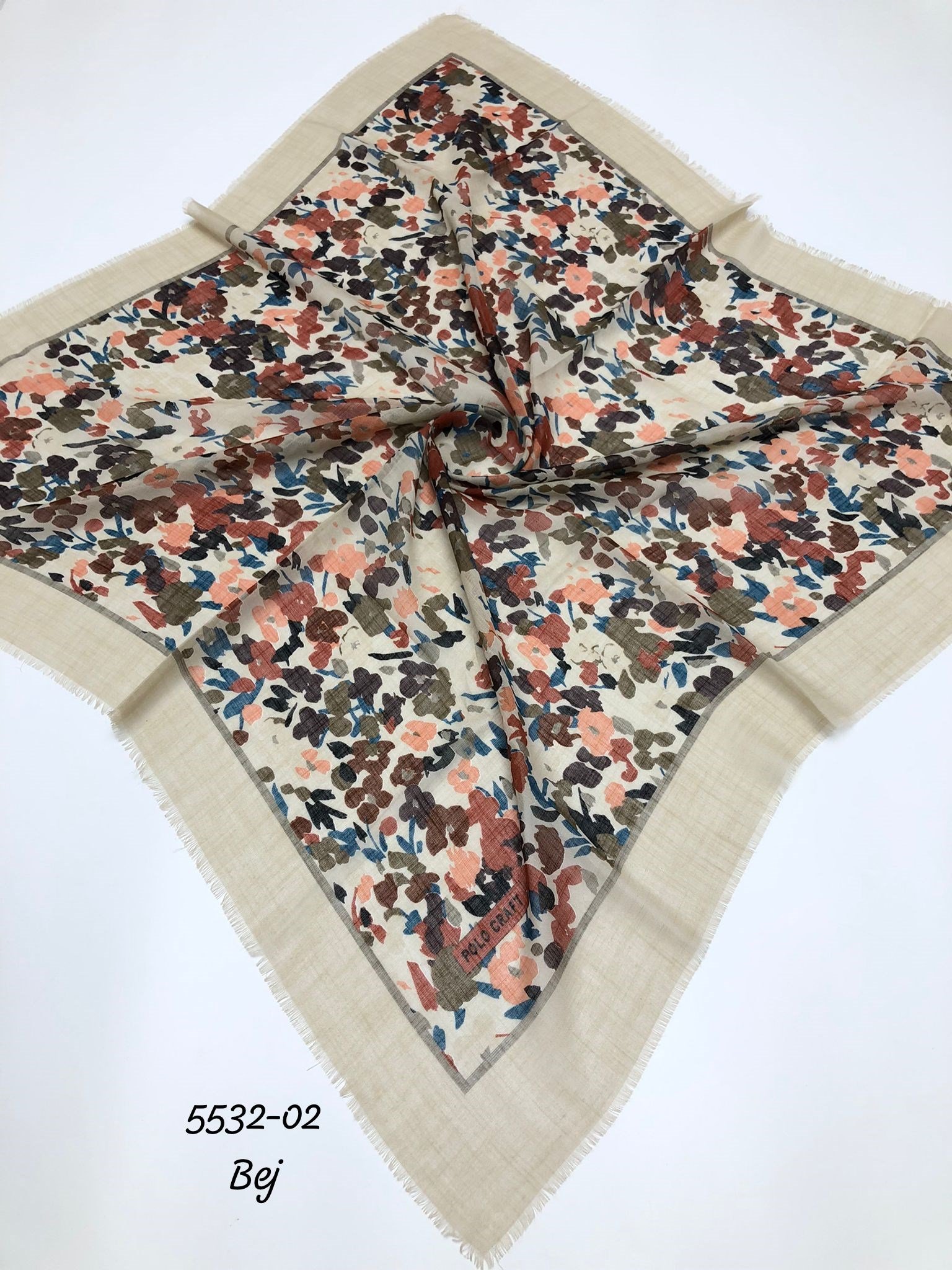 5532 Flamlı Pamuk Eşarp