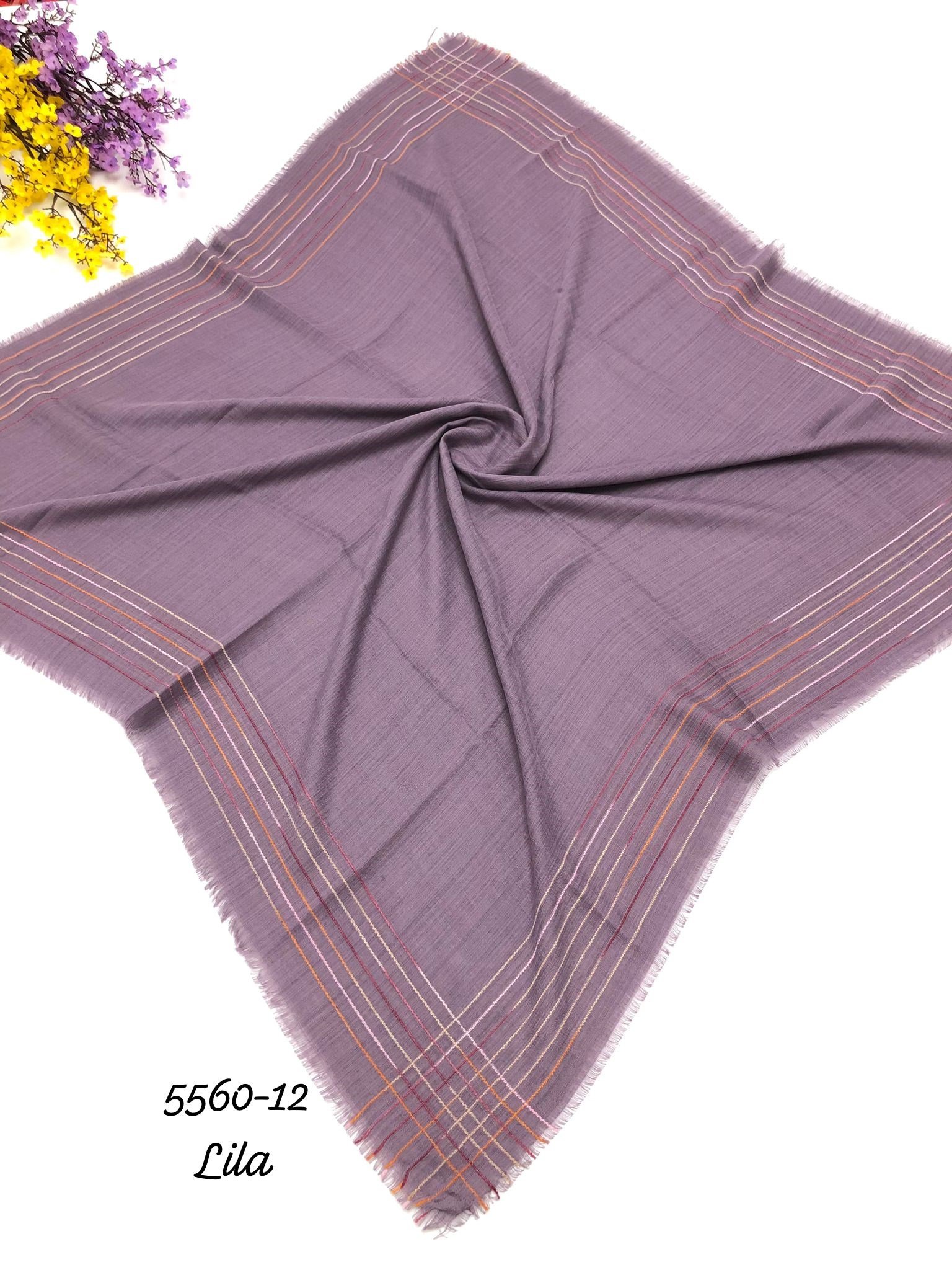 5560 Kenar Şeritli Pamuk Eşarp