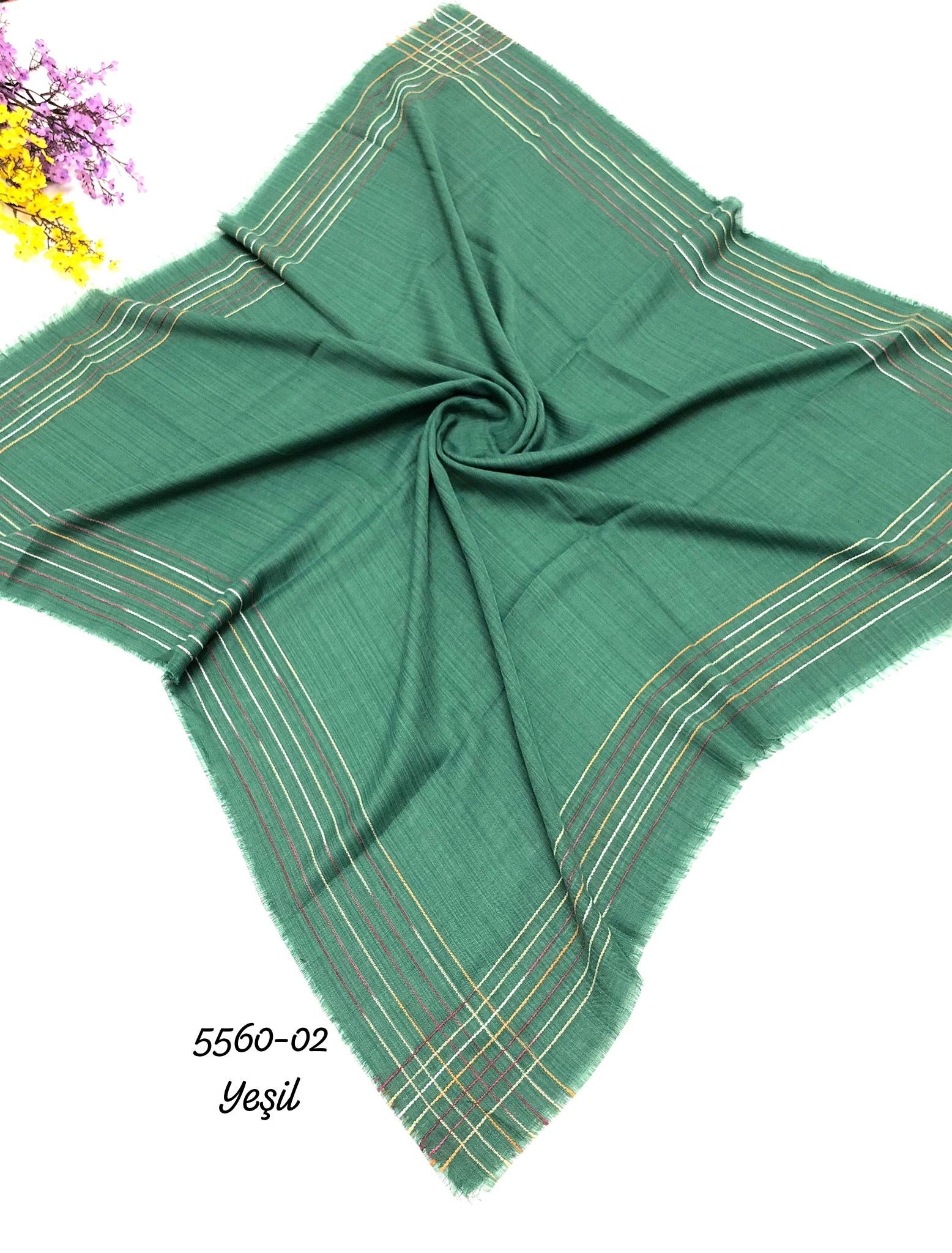 5560 Kenar Şeritli Pamuk Eşarp