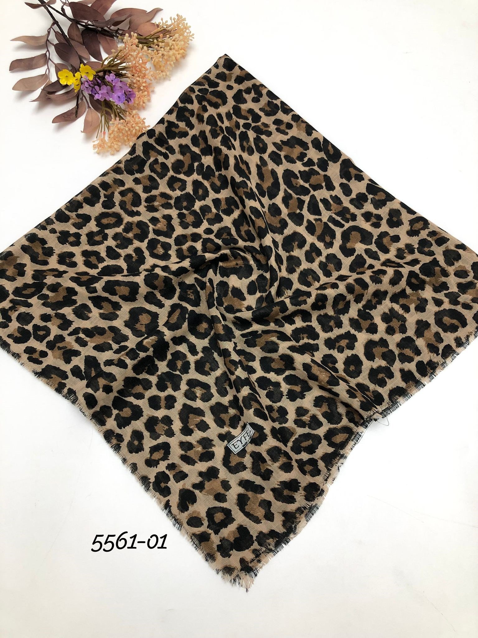 5561 Flamlı Pamuk Eşarp