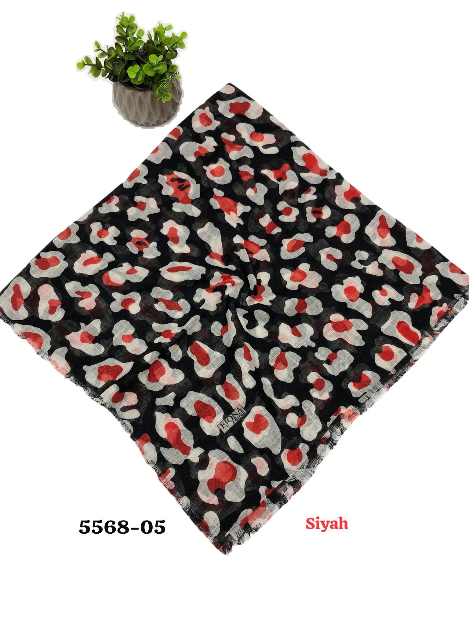 5568 Flamlı Pamuk Eşarp