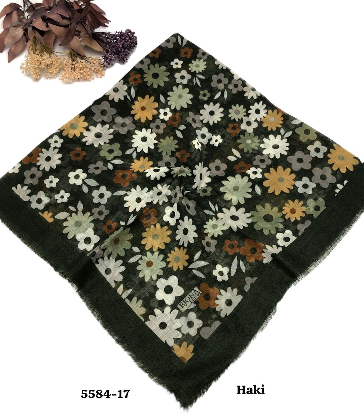 5584 Flamlı Pamuk Eşarp