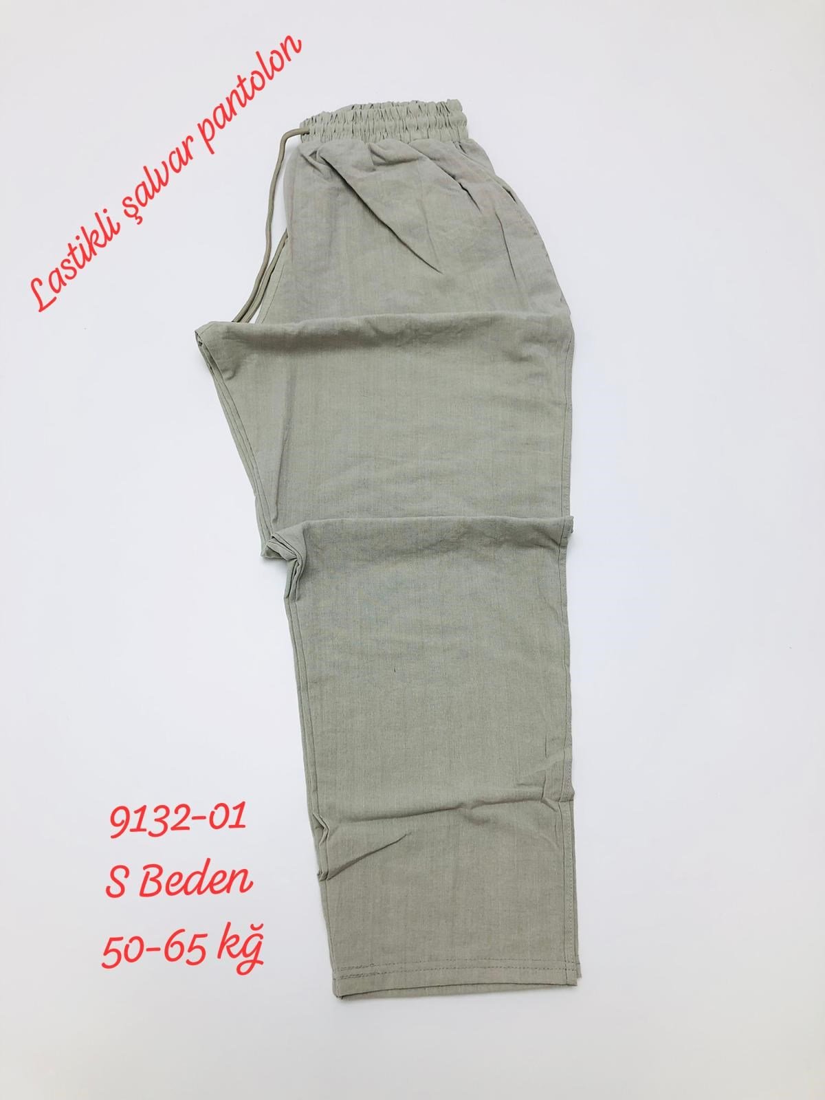 9132 Keten Şalvar Pantlon