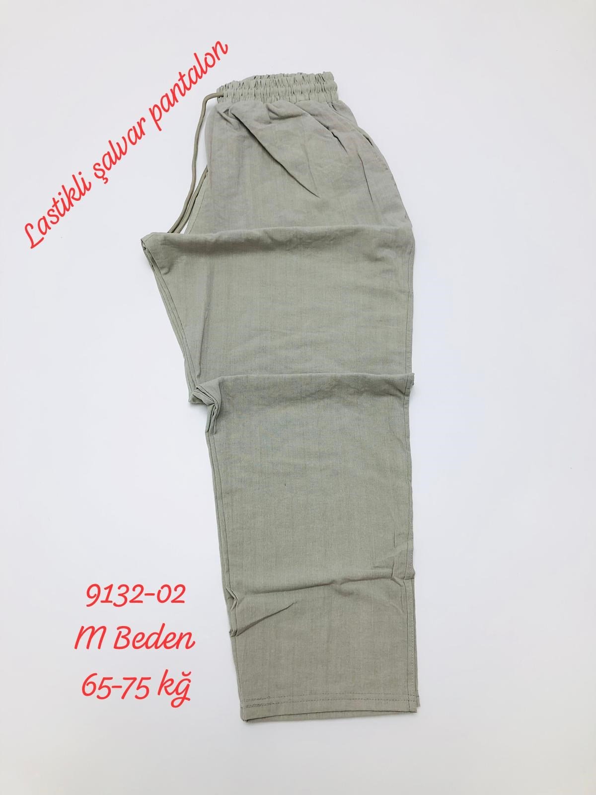 9132 Keten Şalvar Pantlon