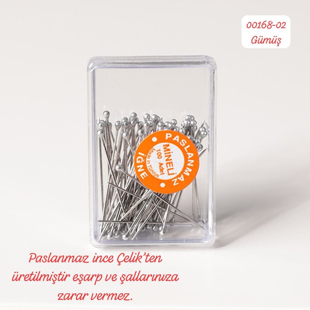 00168 (Paslanmaz) Mineli Toplu İğne