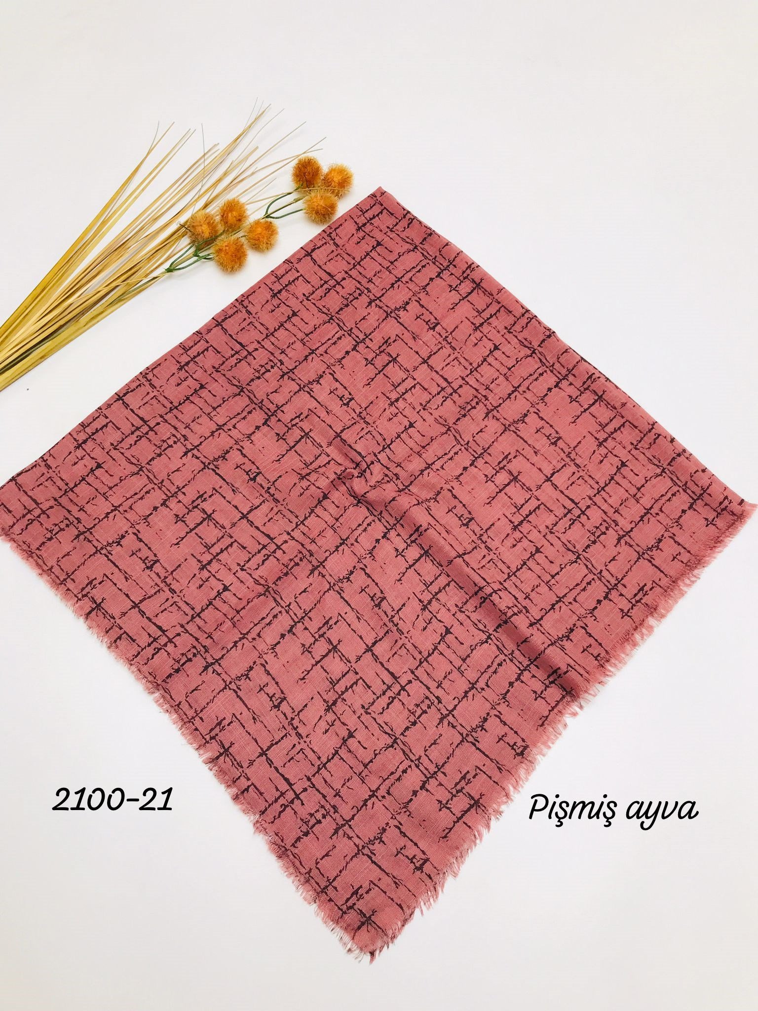 2100 Flamlı Pamuk Eşarp