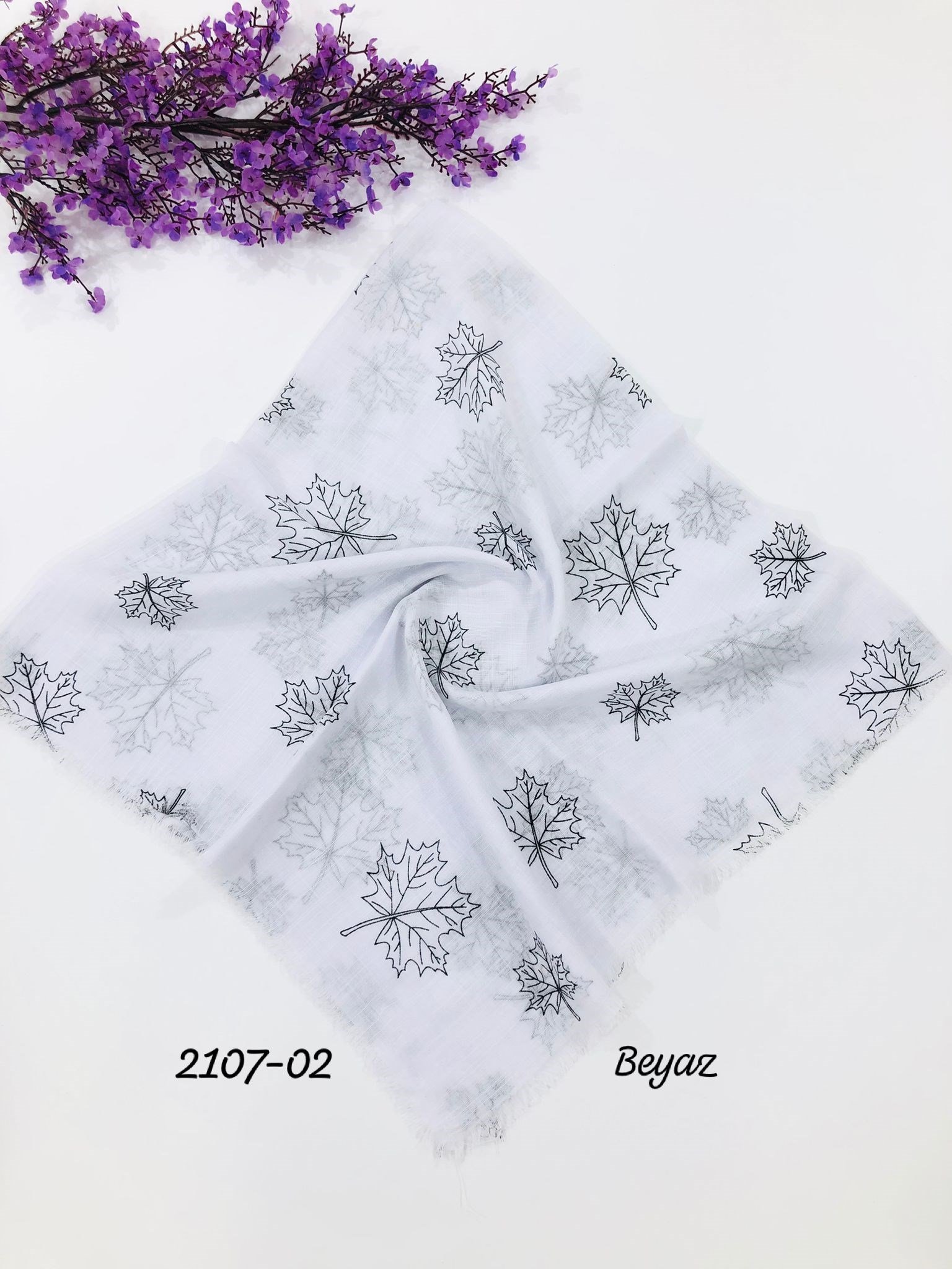 2107 Flamlı Pamuk Eşarp