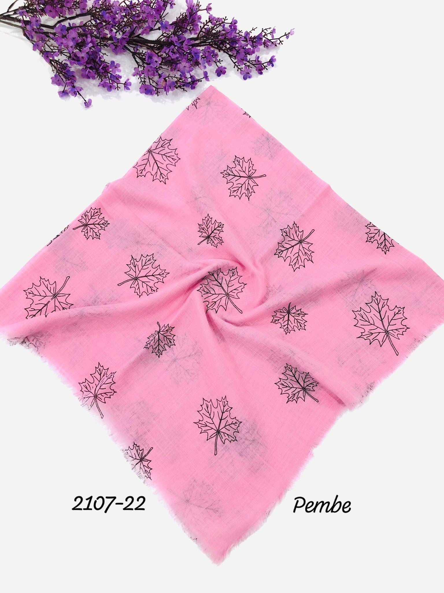 2107 Flamlı Pamuk Eşarp