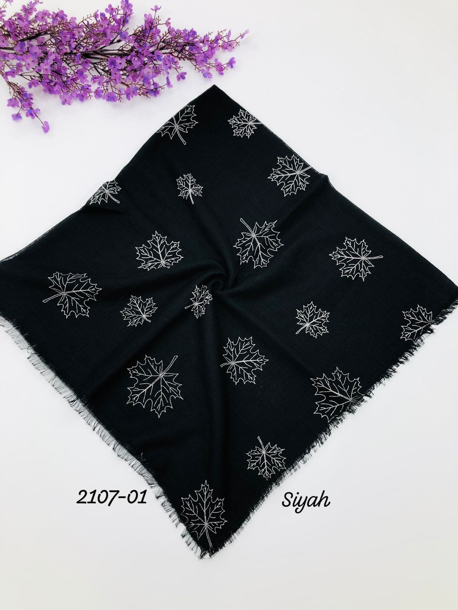 2107 Flamlı Pamuk Eşarp