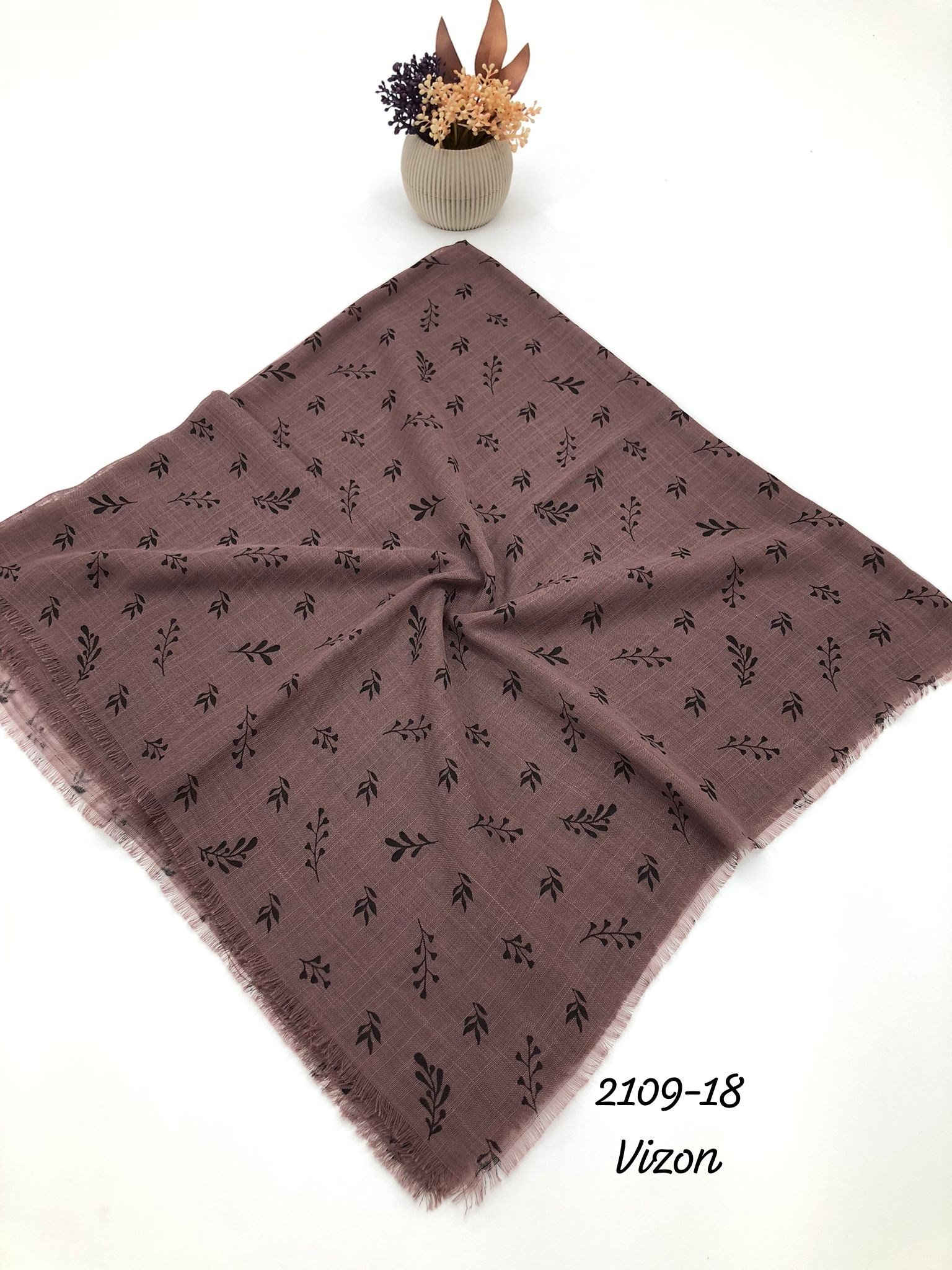 2109 Flamlı Pamuk Eşarp