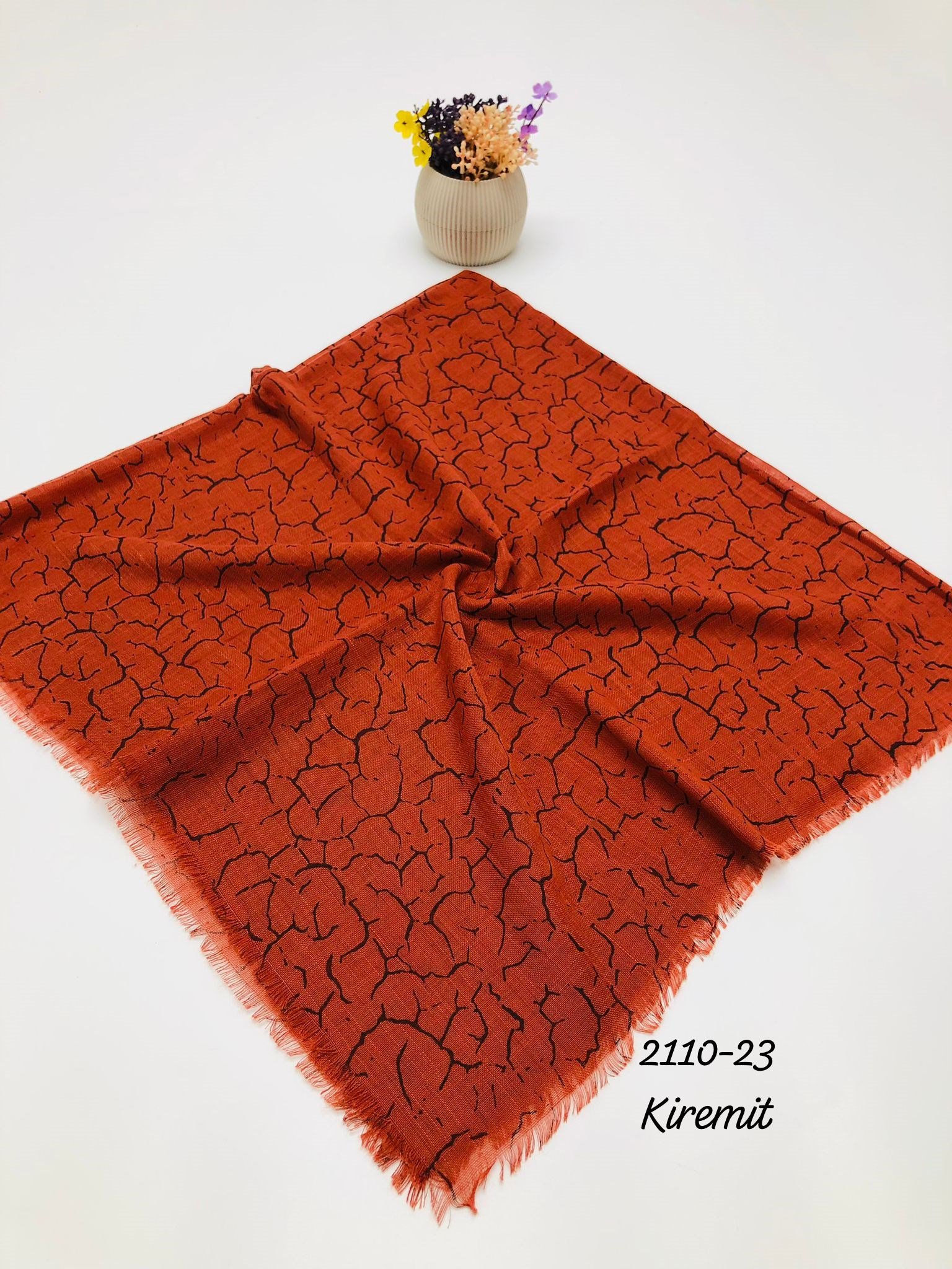 2110 Flamlı Pamuk Eşarp