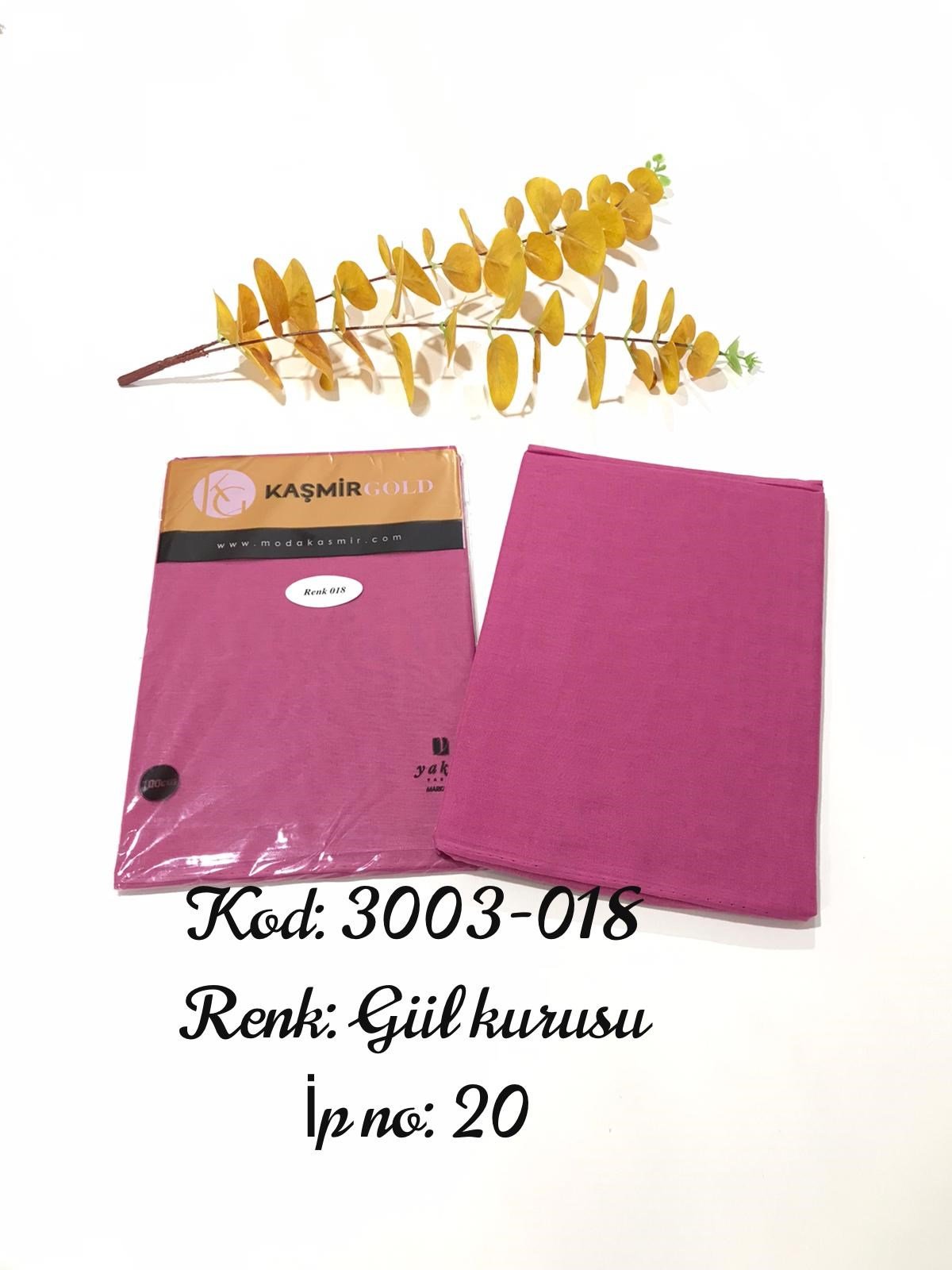3003 Poşetli Kaşmir 100 Cm Düz Yazma