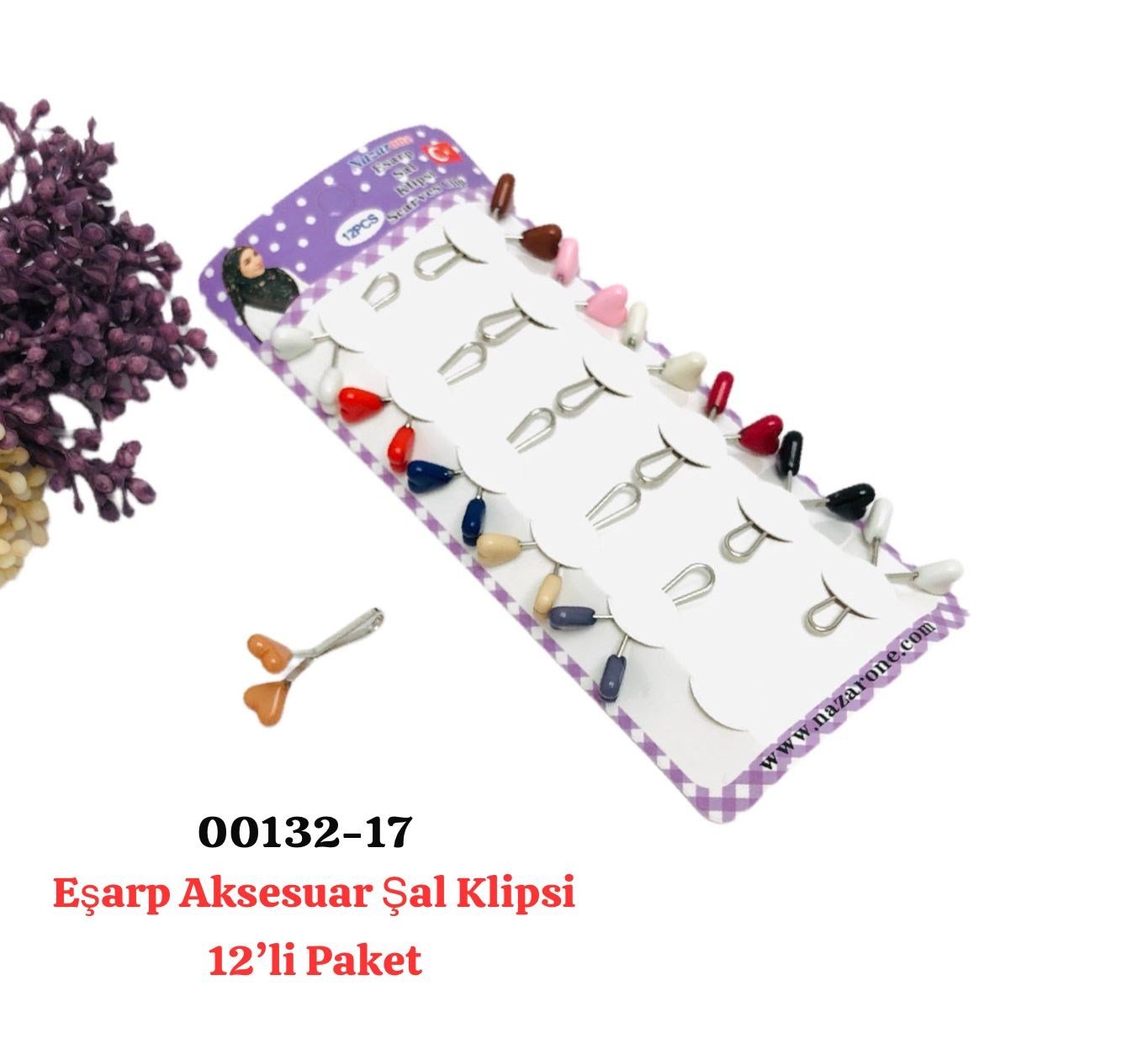 00132 Eşarp Aksesuar Şal Klips 12 'li