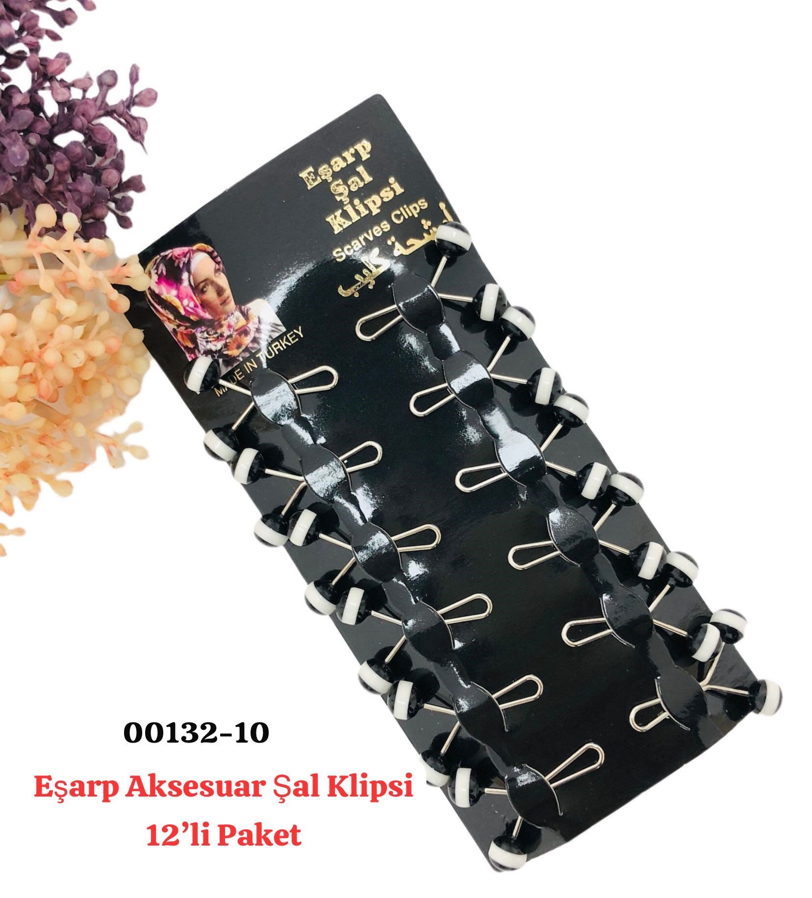 00132 Eşarp Aksesuar Şal Klips 12 'li
