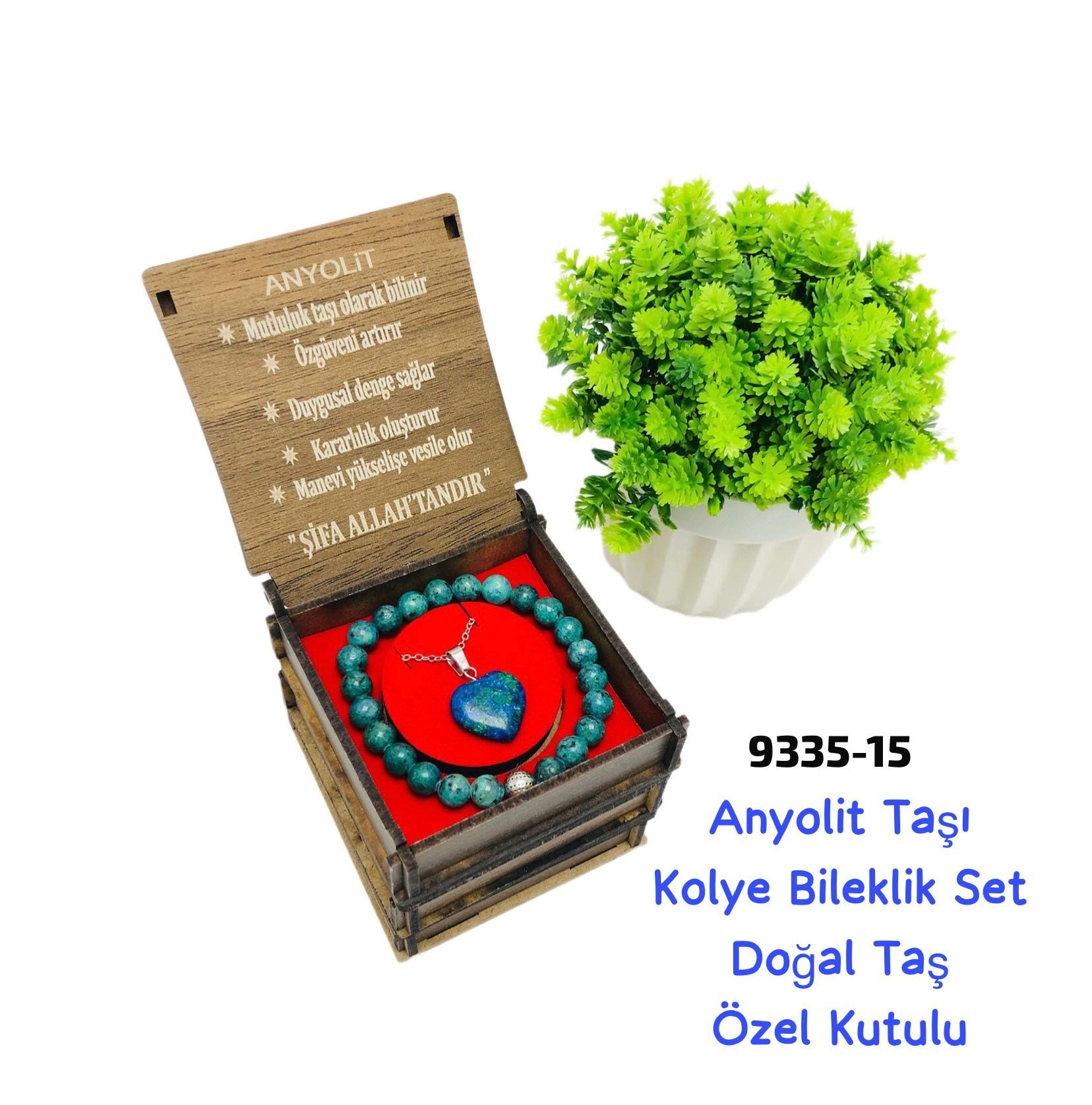 9335 Akik Taşı Kolye Bileklik Set