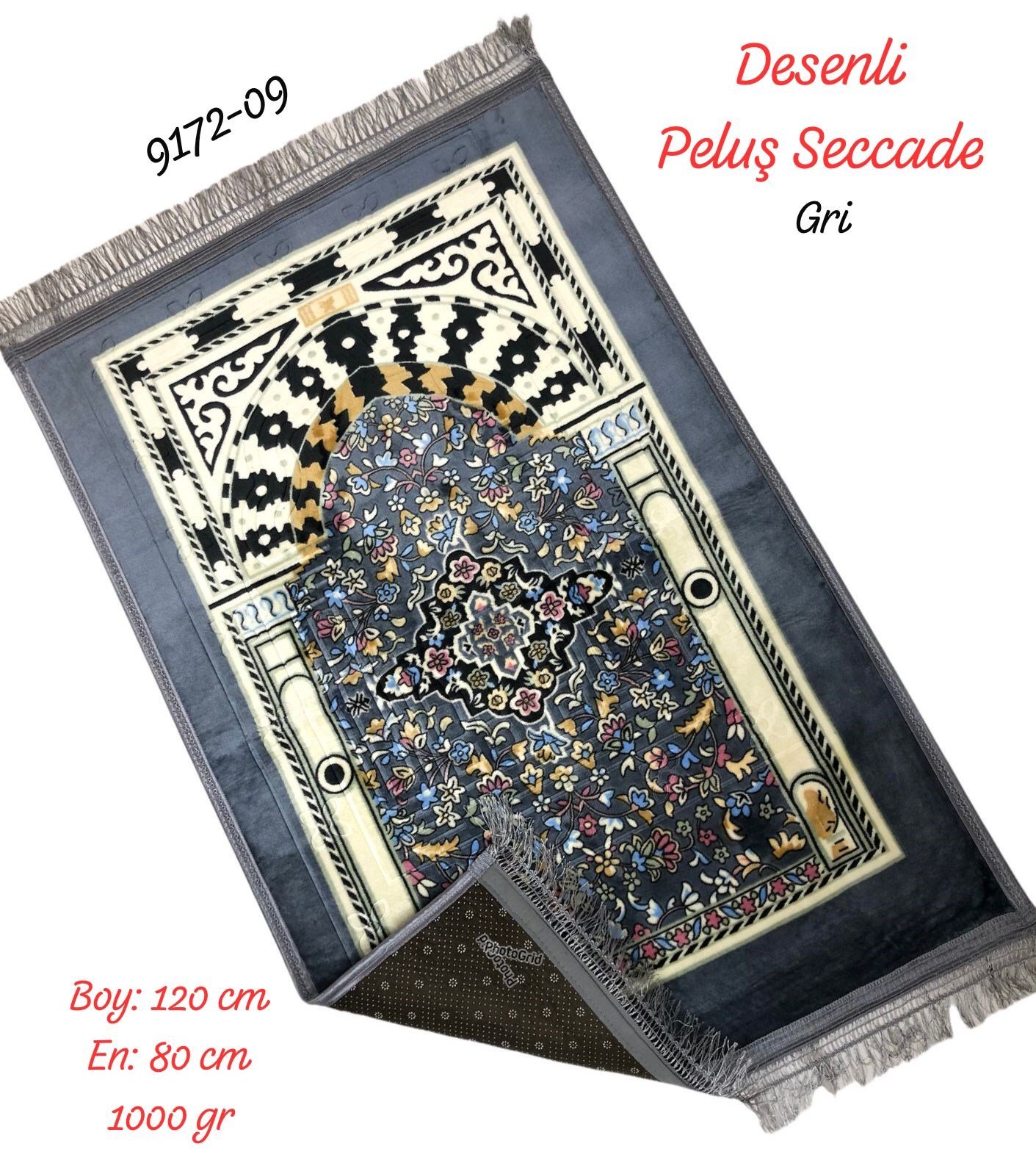 9172 Desenli Peluş Seccade