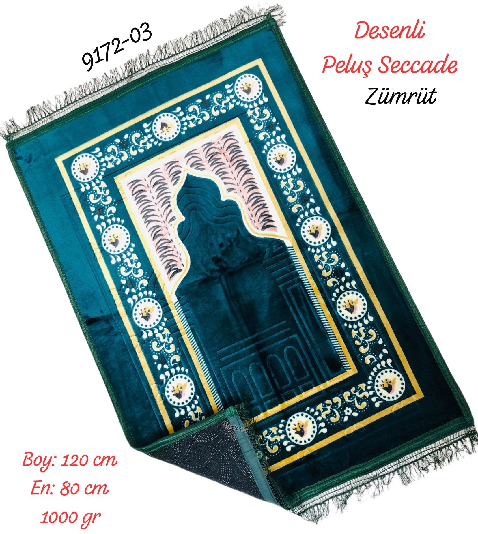 9172 Desenli Peluş Seccade