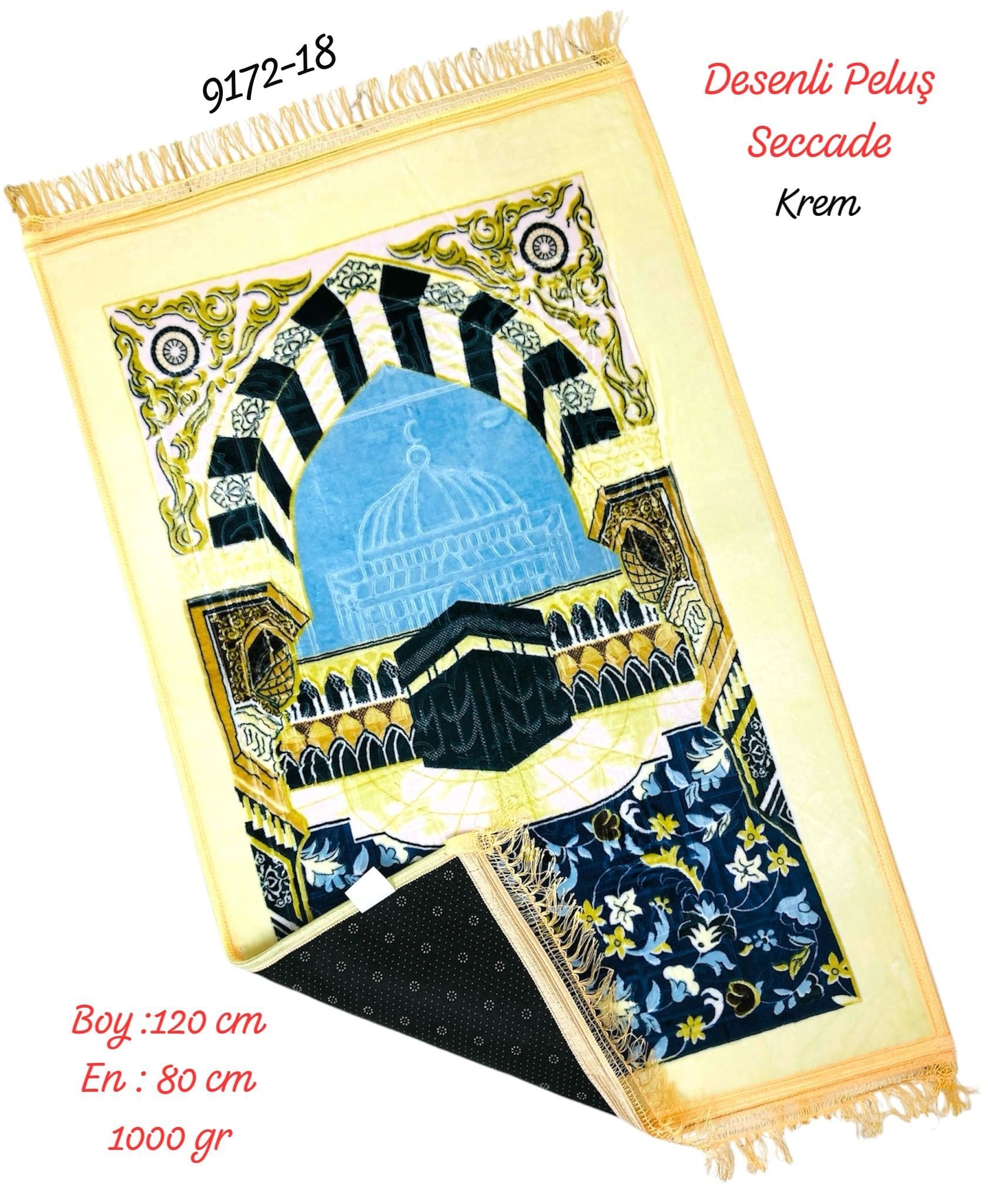 9172 Desenli Peluş Seccade