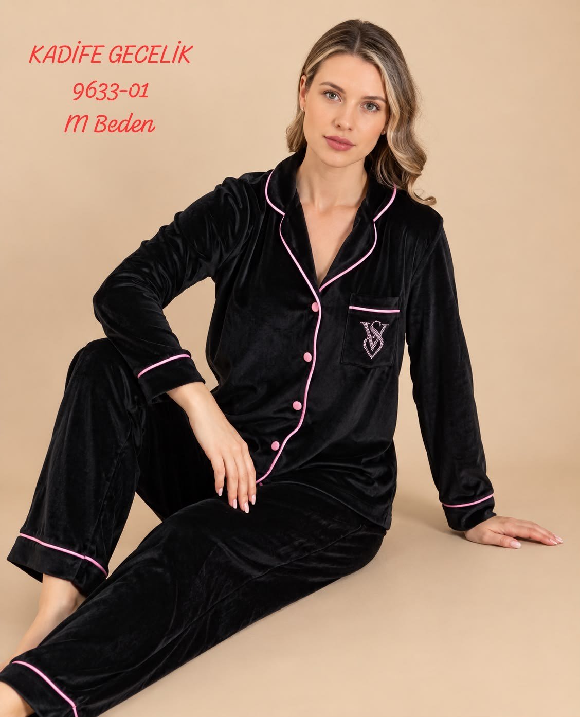 Kadife Gecelik Pijama takımı