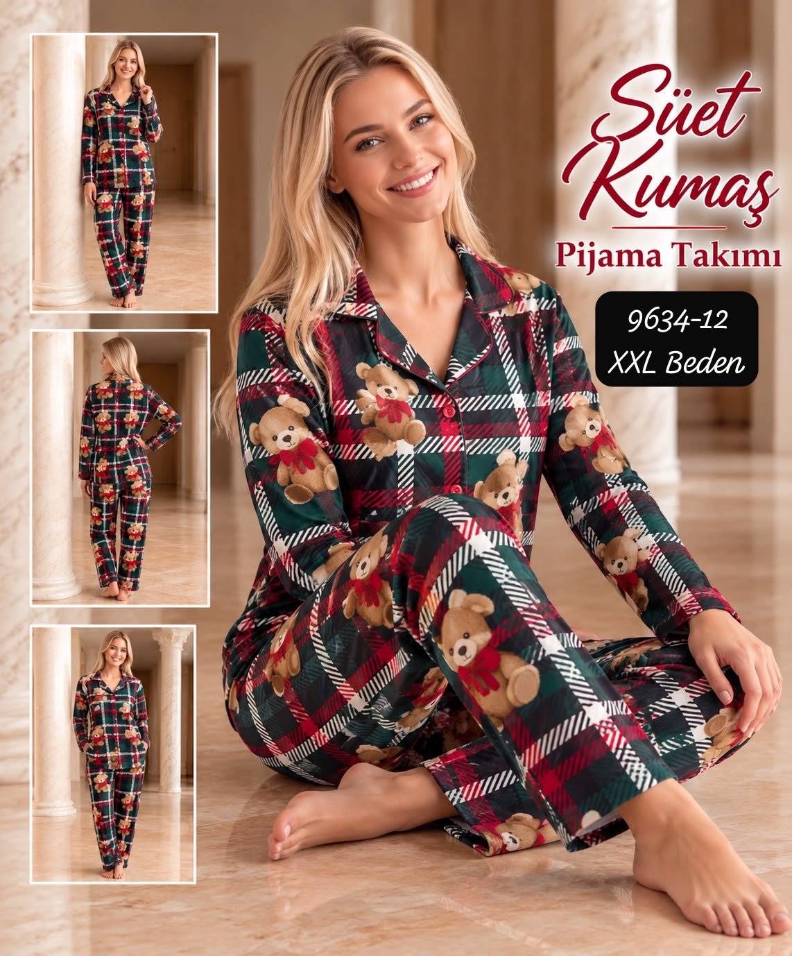 Süet Kumaş Pijama Takımı