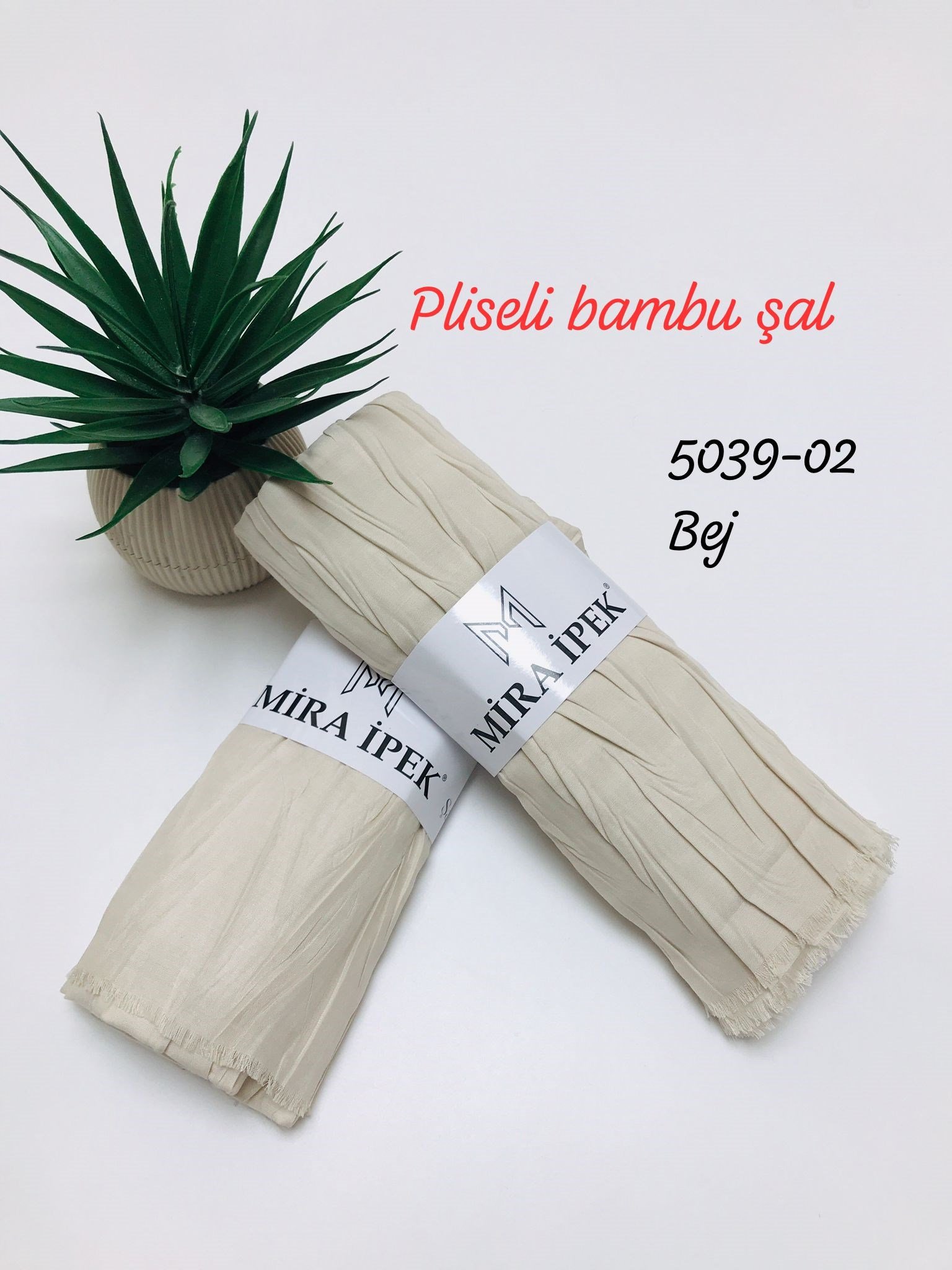 5039 Pliseli Bambu Şal