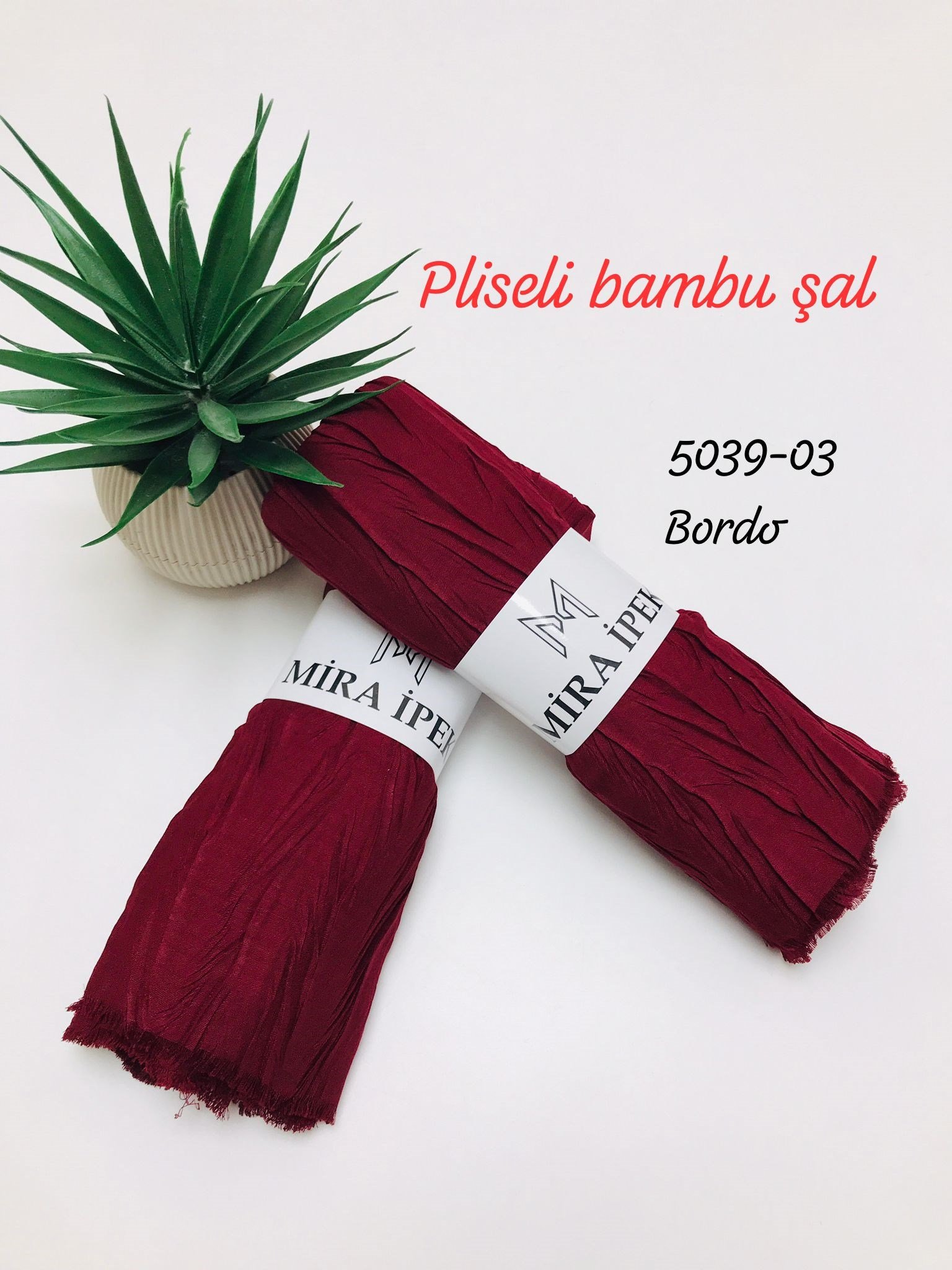 5039 Pliseli Bambu Şal