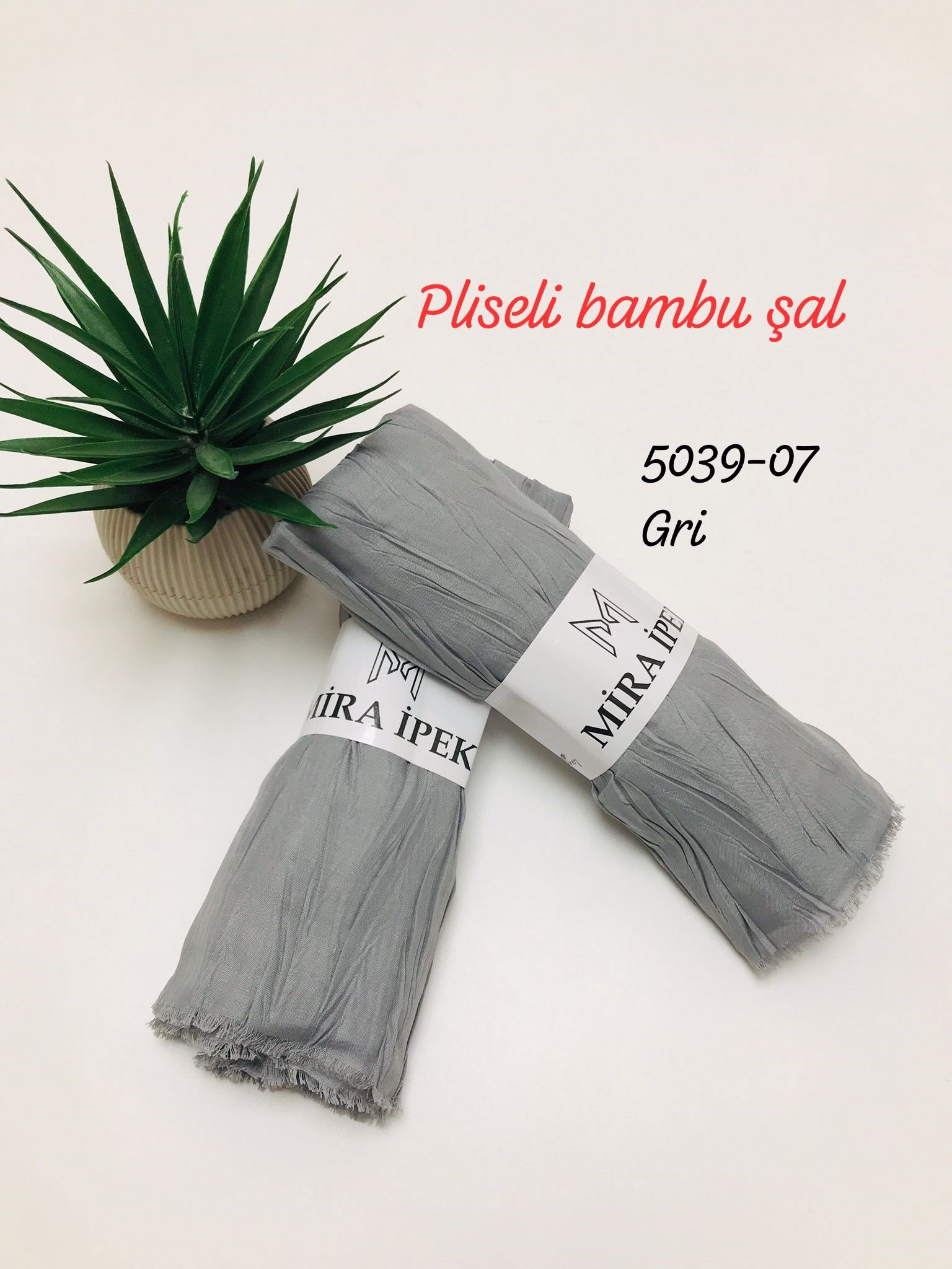 5039 Pliseli Bambu Şal