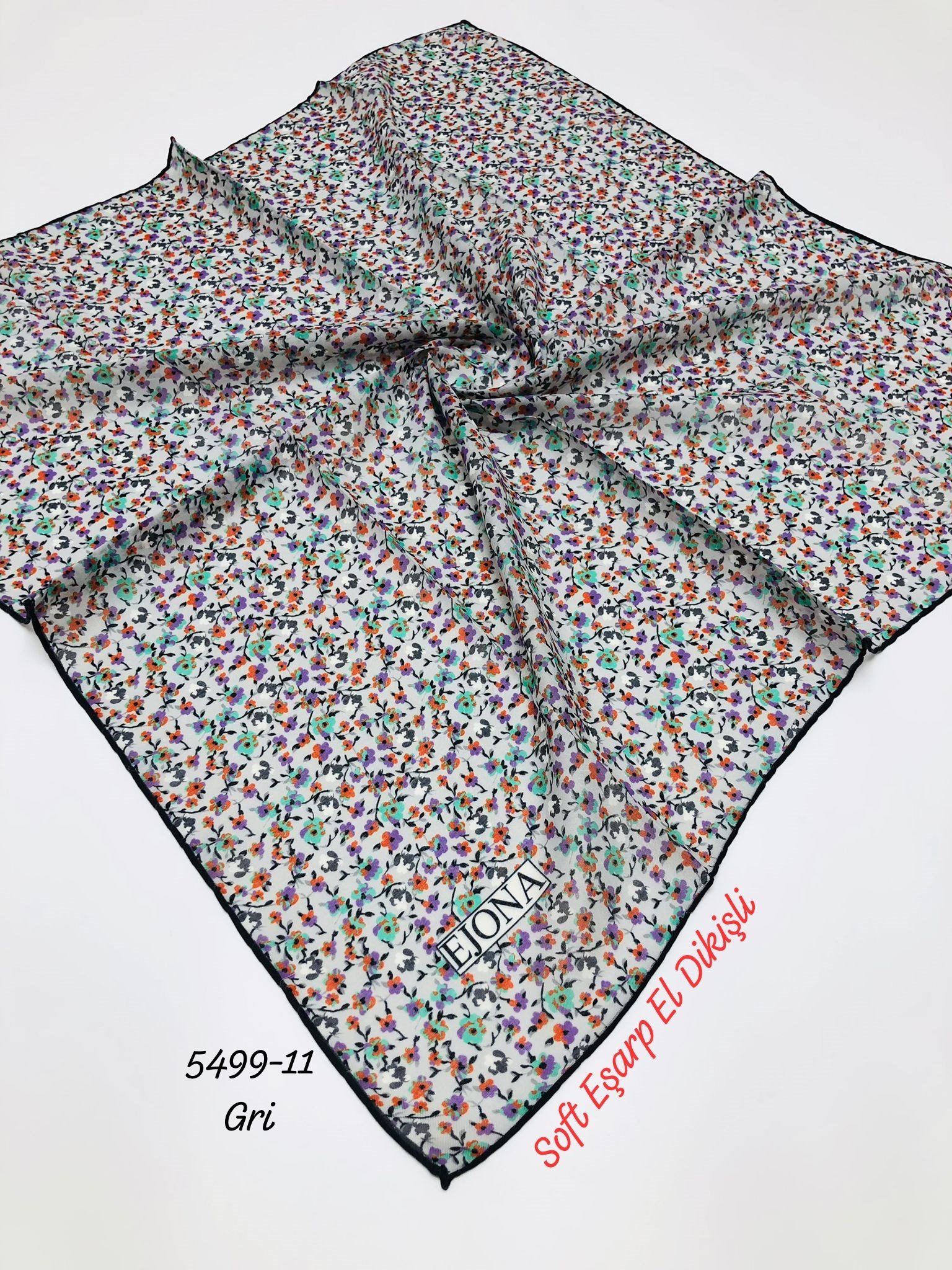 5499 Soft Eşarp El Dikişli