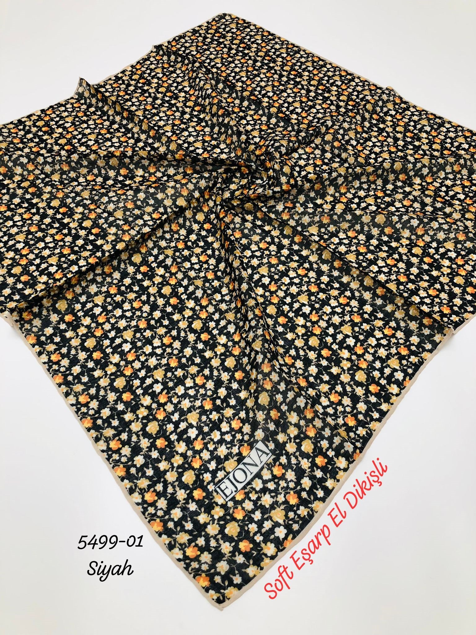 5499 Soft Eşarp El Dikişli