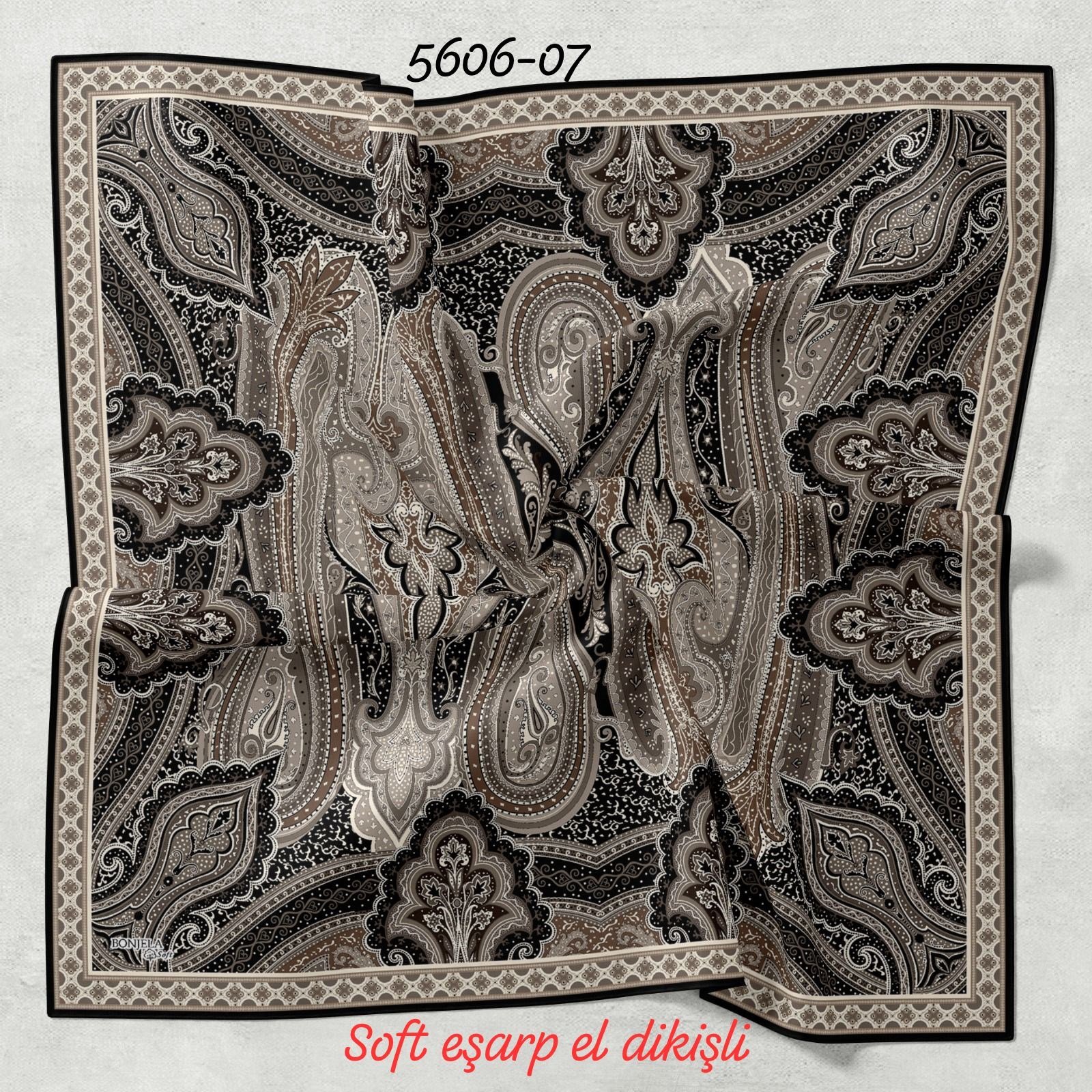 5606 Soft Eşarp El Dikişli