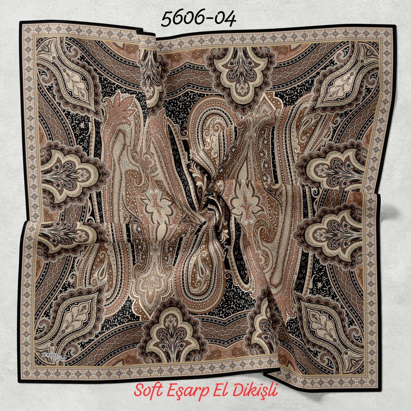 5606 Soft Eşarp El Dikişli